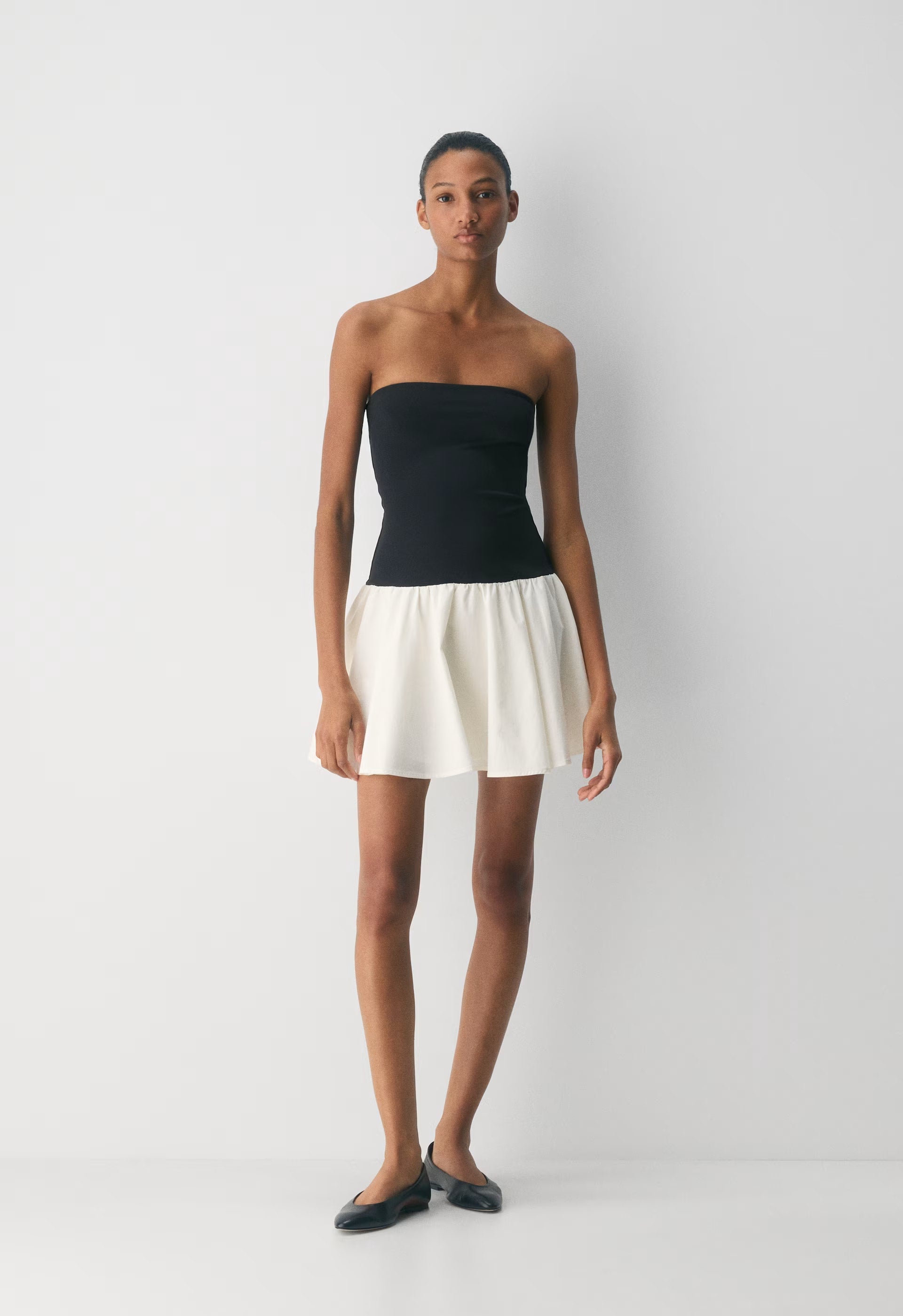 Private Poplin Dress - LIGHT BIRCH/BLACK