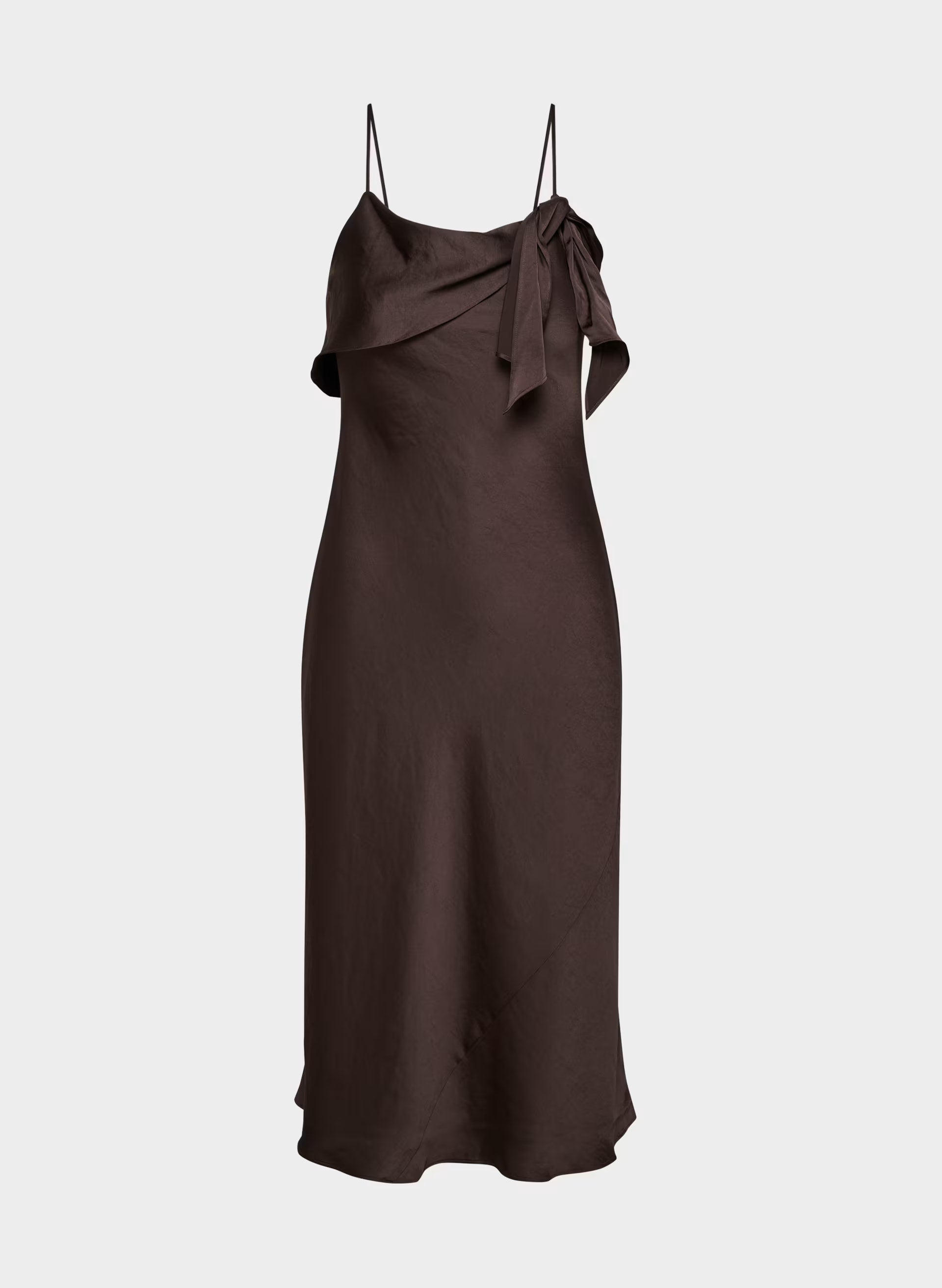 Cannelle Satin Dress - RICH MOCHA BROWN
