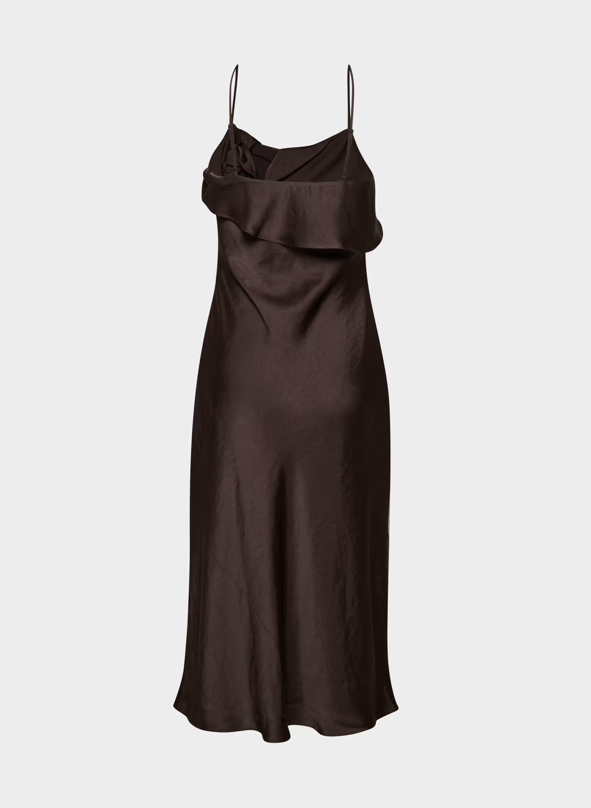 Cannelle Satin Dress - RICH MOCHA BROWN