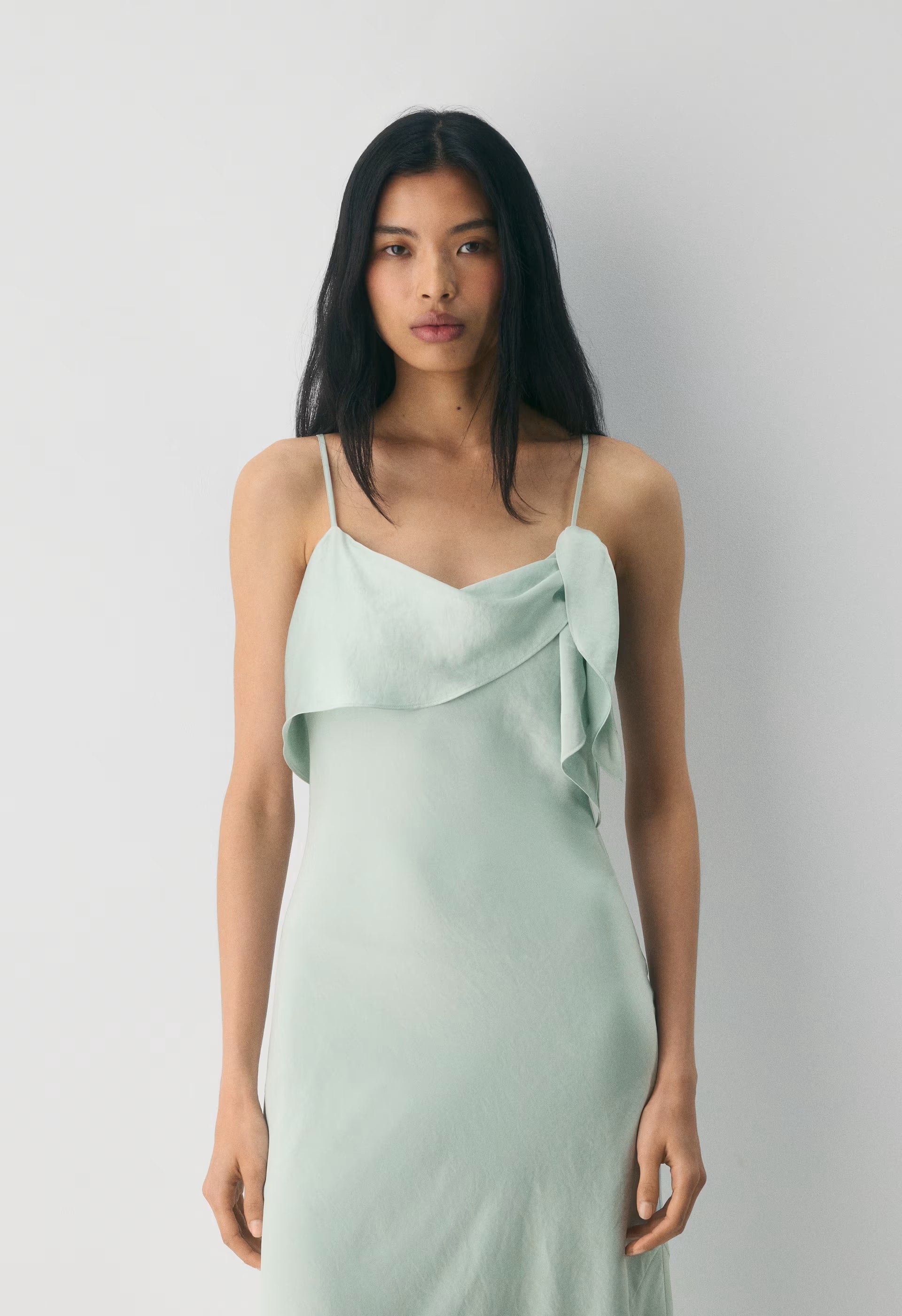 Cannelle Satin Dress - AGAVE GREEN