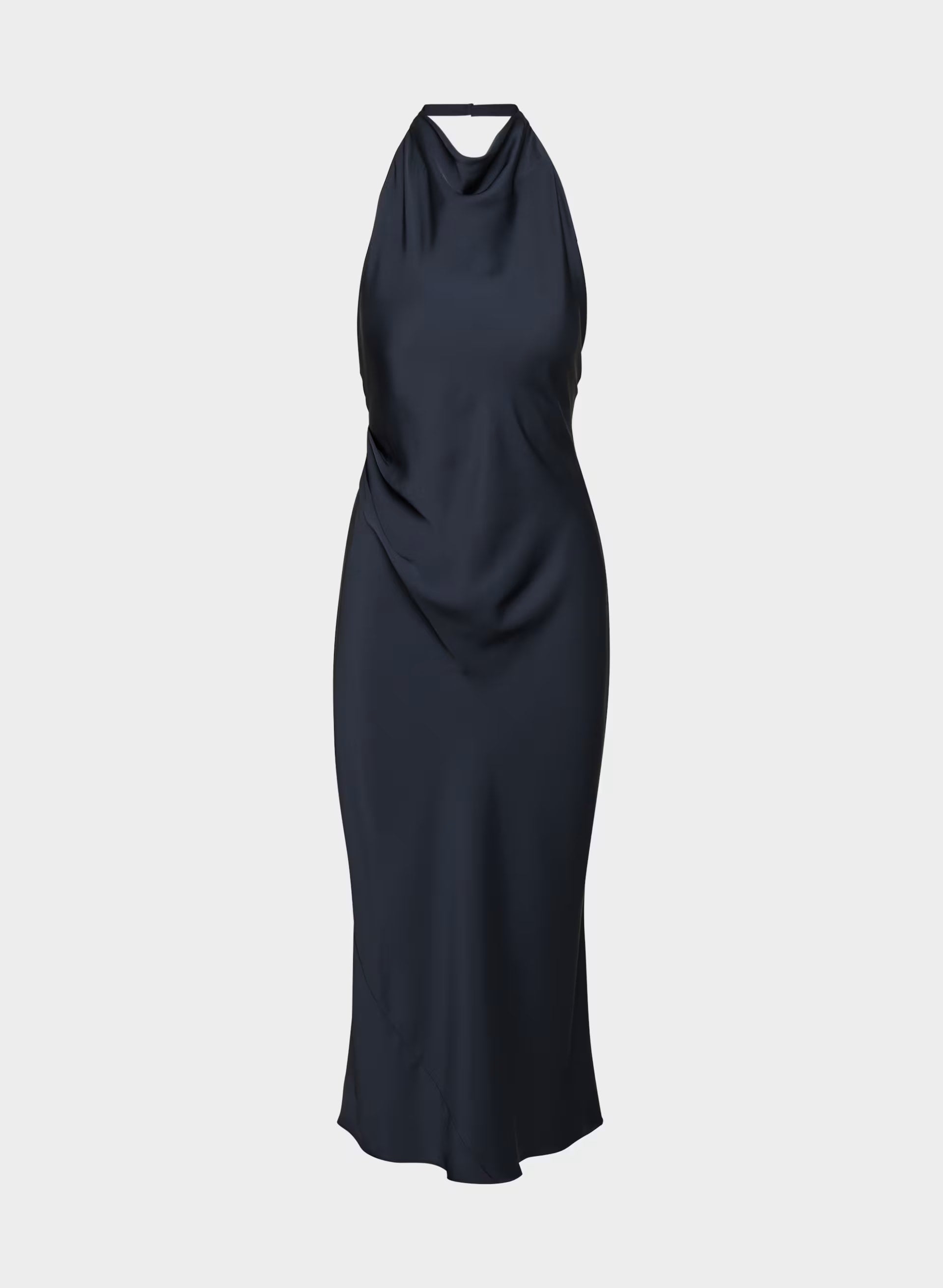 Audience Satin Maxi Halter Dress - ADMIRAL
