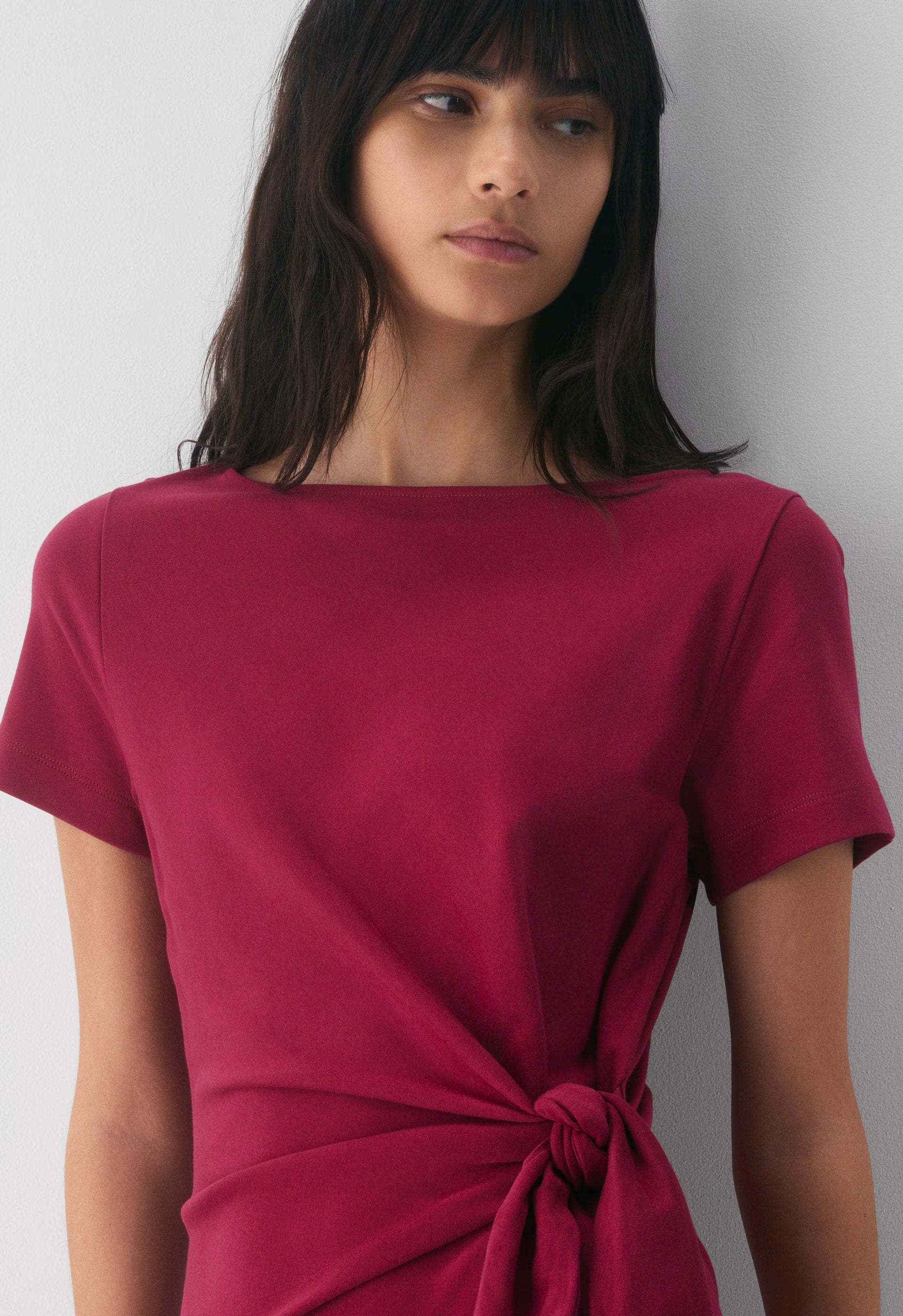 InterLock Cotton Writer Dress - JUICY ROSE