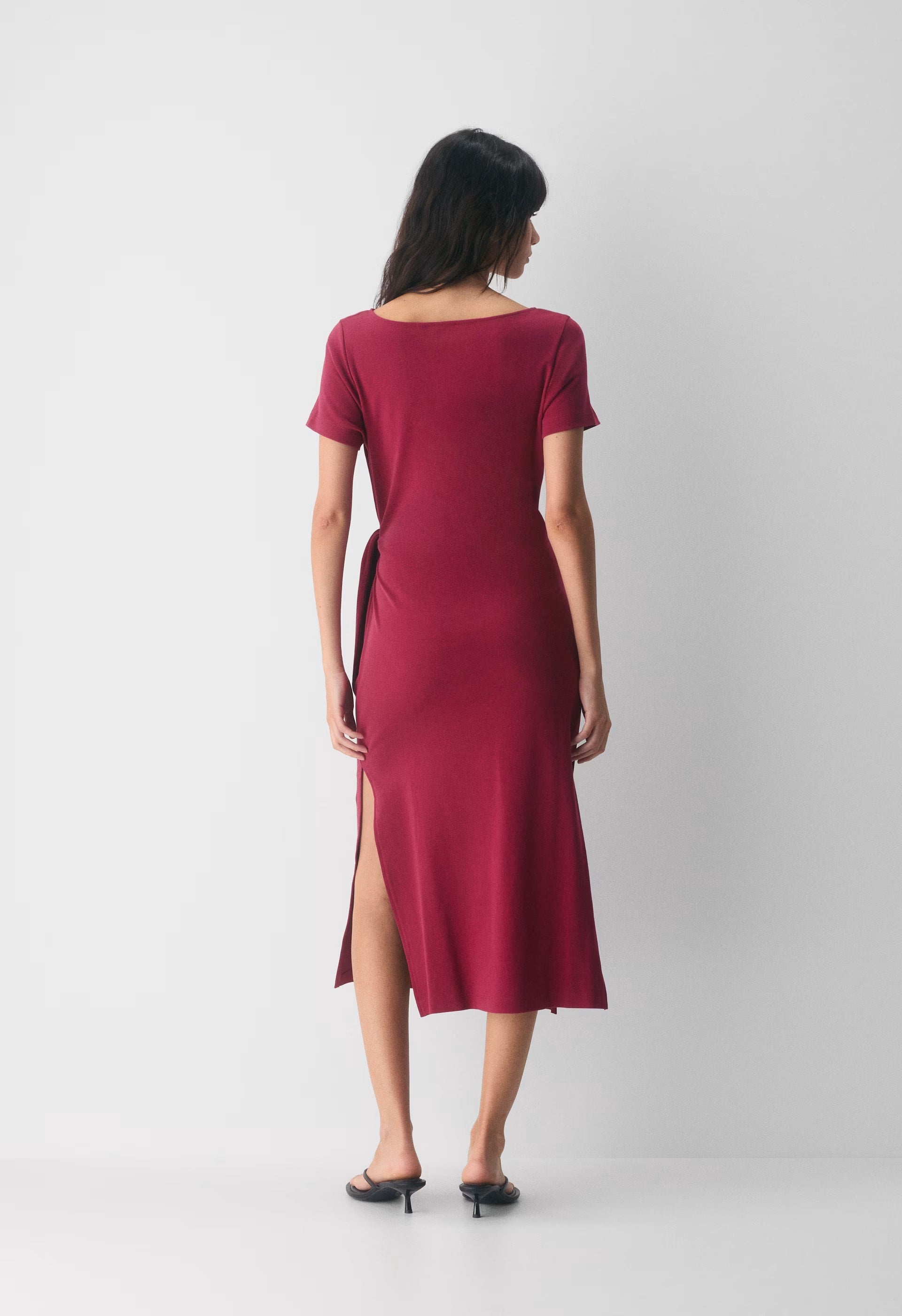 InterLock Cotton Writer Dress - JUICY ROSE