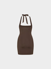 Original Contour Optimum Halter Dress - RICH MOCHA BROWN