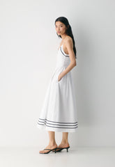 Technique Poplin Cami Dress - BRIGHT WHITE/ADMIRAL