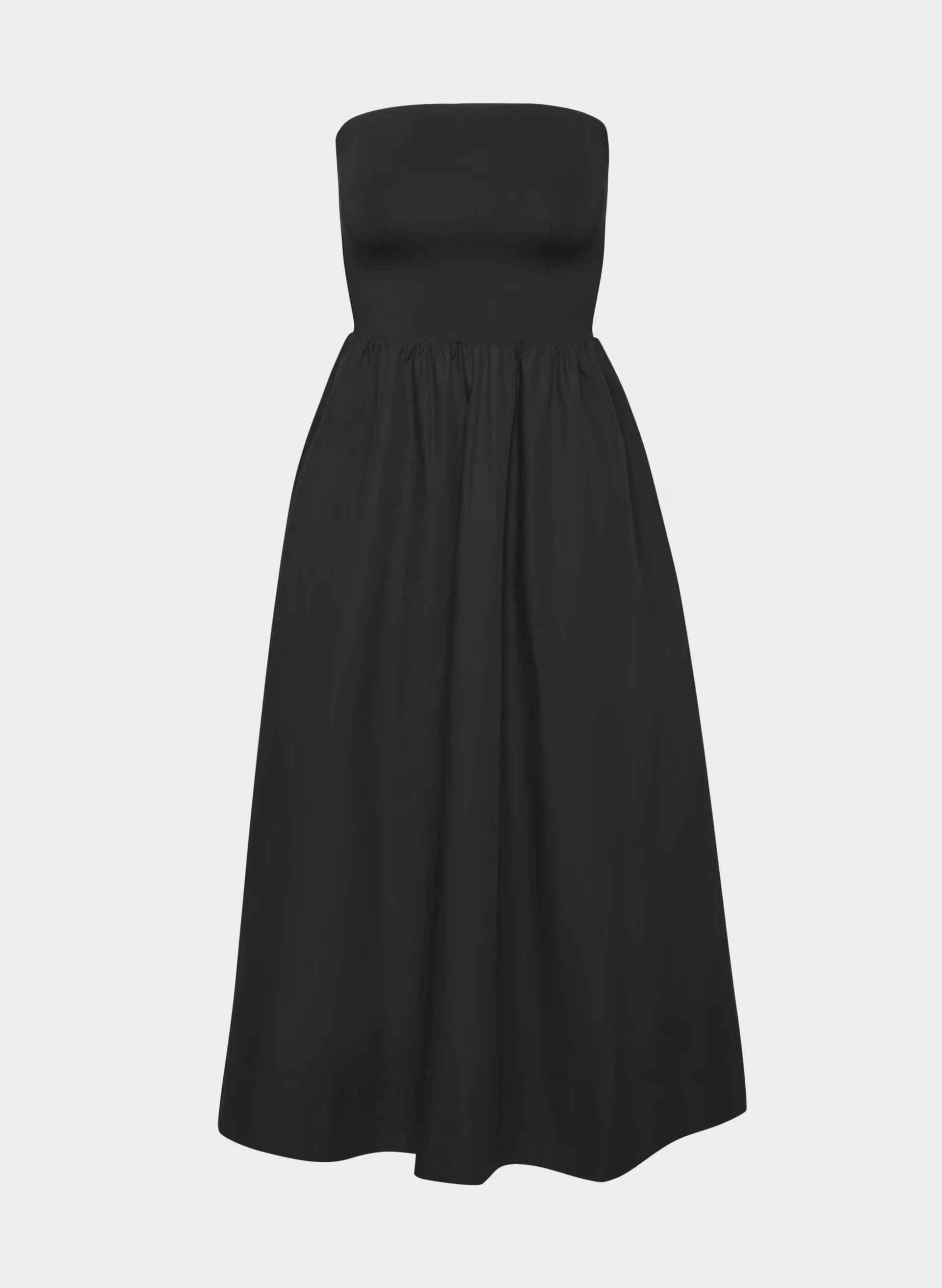 Fluid Poplin Dress - BLACK