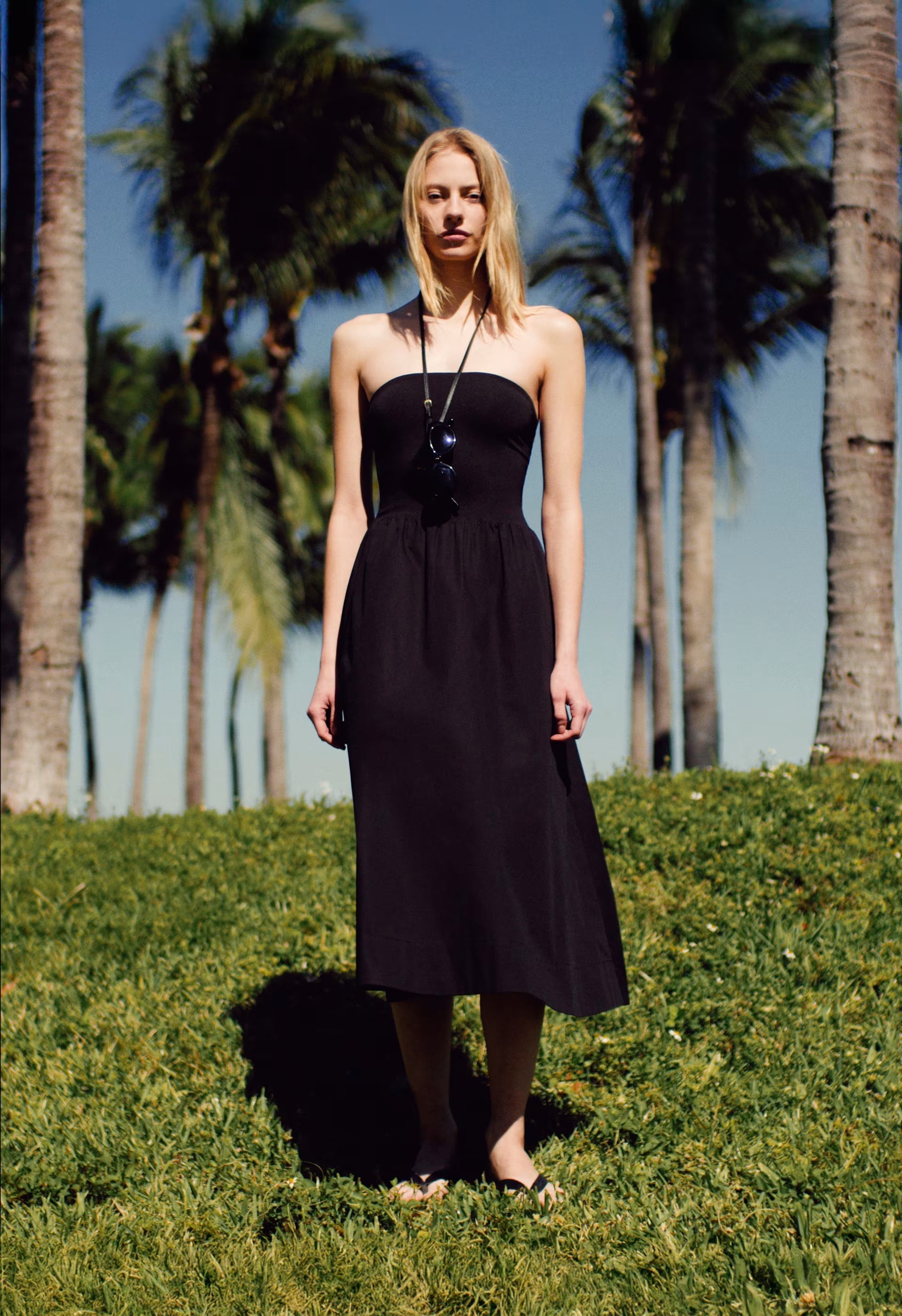 Fluid Poplin Dress - BLACK