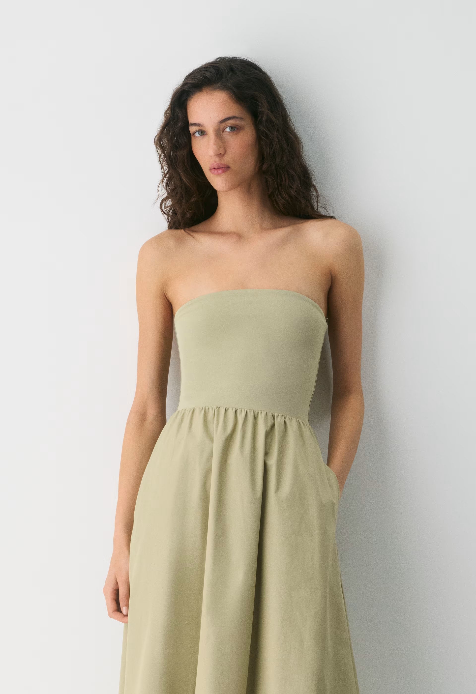 Fluid Poplin Dress - MARTINI OLIVE
