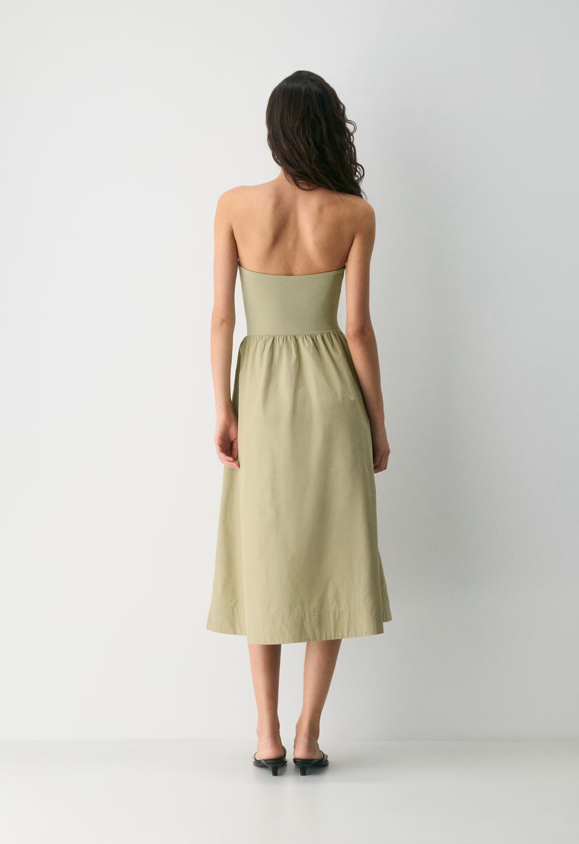 Fluid Poplin Dress - MARTINI OLIVE