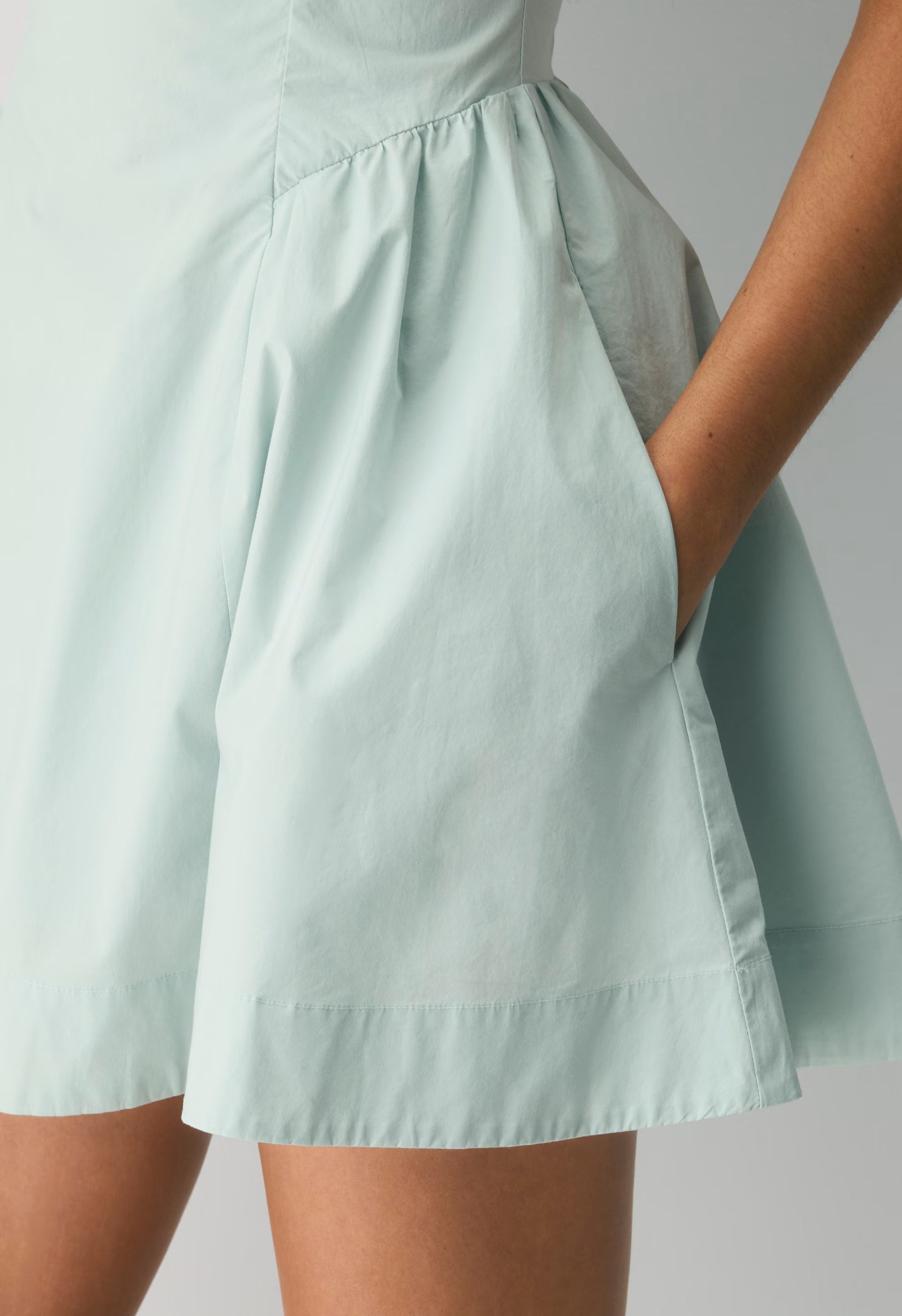 Technique Poplin Mini Cami Dress - AGAVE GREEN