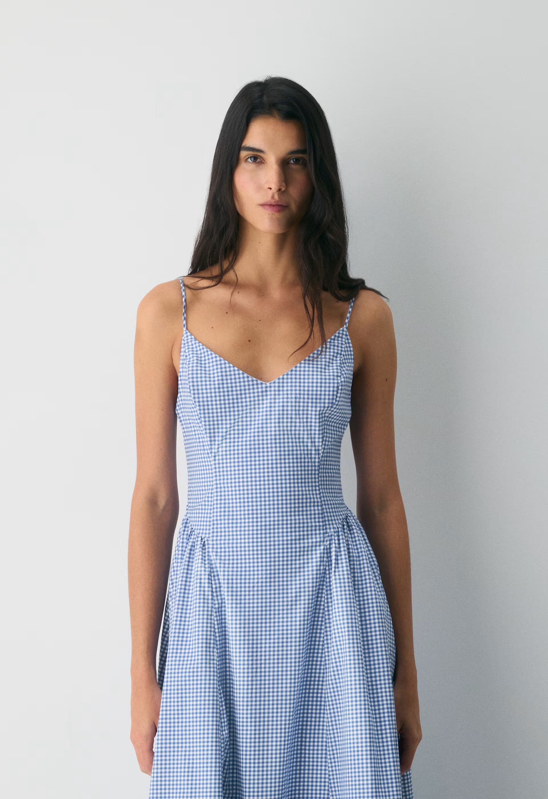 Technique Poplin Cami Dress - SRPHN CHCK WT/FRNCH BL