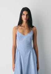 Technique Poplin Cami Dress - SRPHN CHCK WT/FRNCH BL