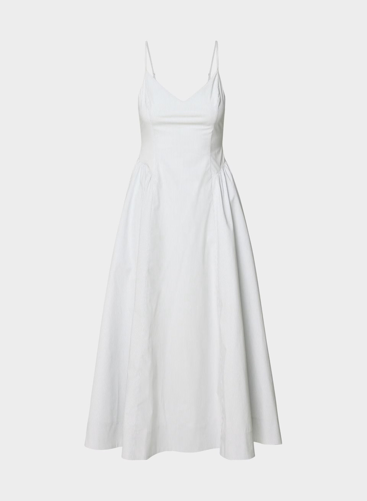 Technique Poplin Cami Dress - INGRD STRP DW BL/WHT