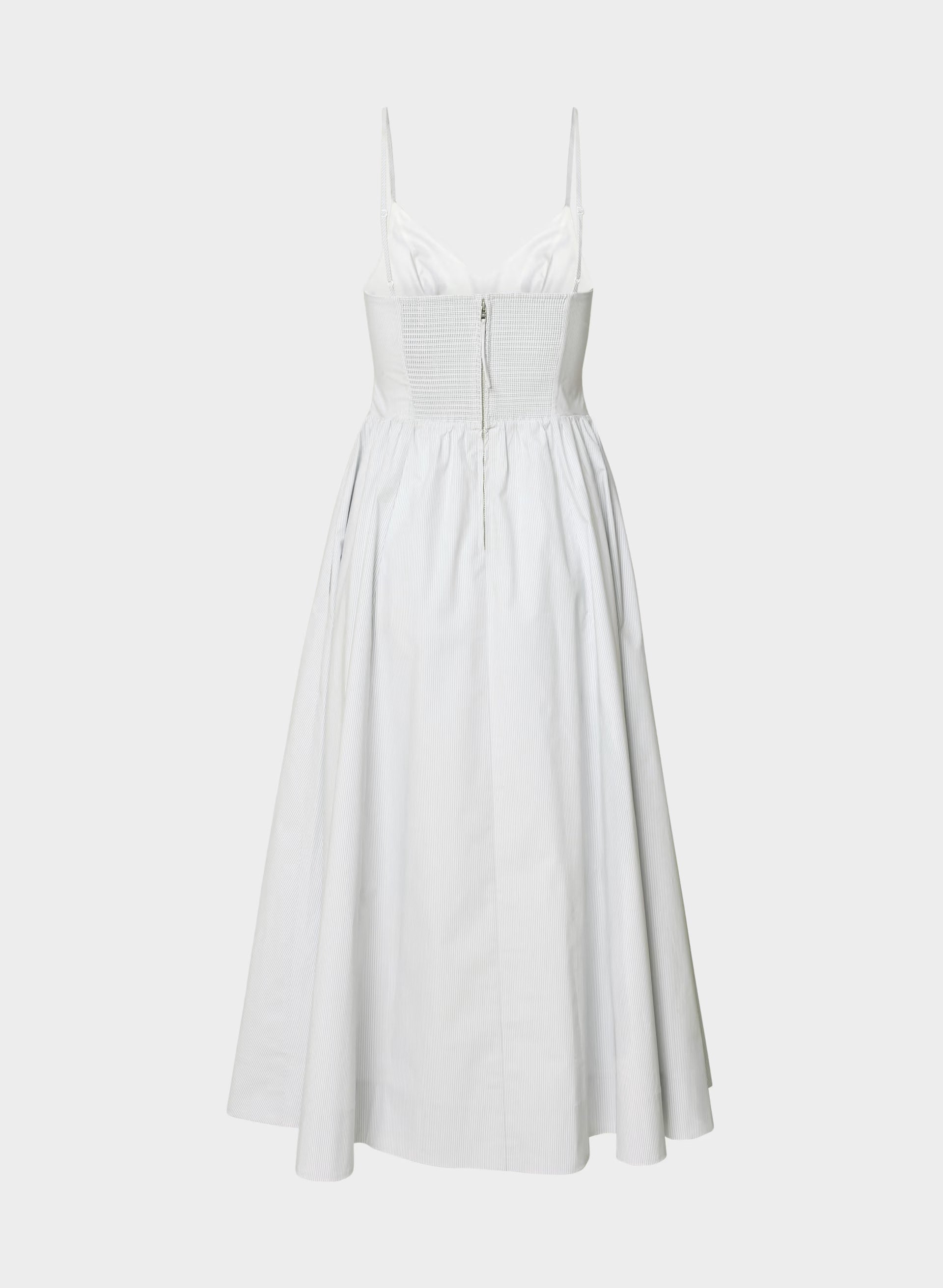 Technique Poplin Cami Dress - INGRD STRP DW BL/WHT