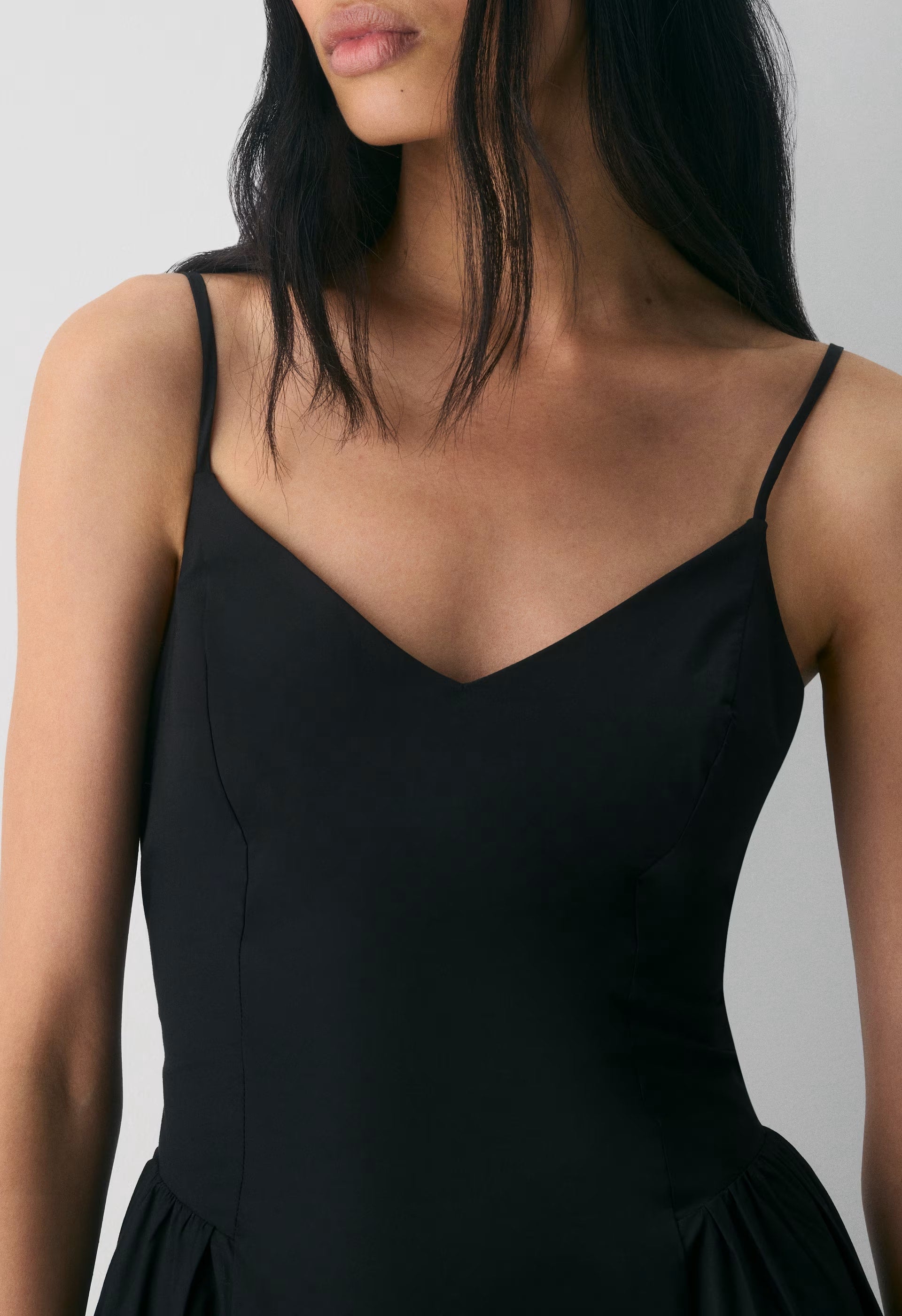 Technique Poplin Cami Dress - INGRD STRP DW BL/WHT