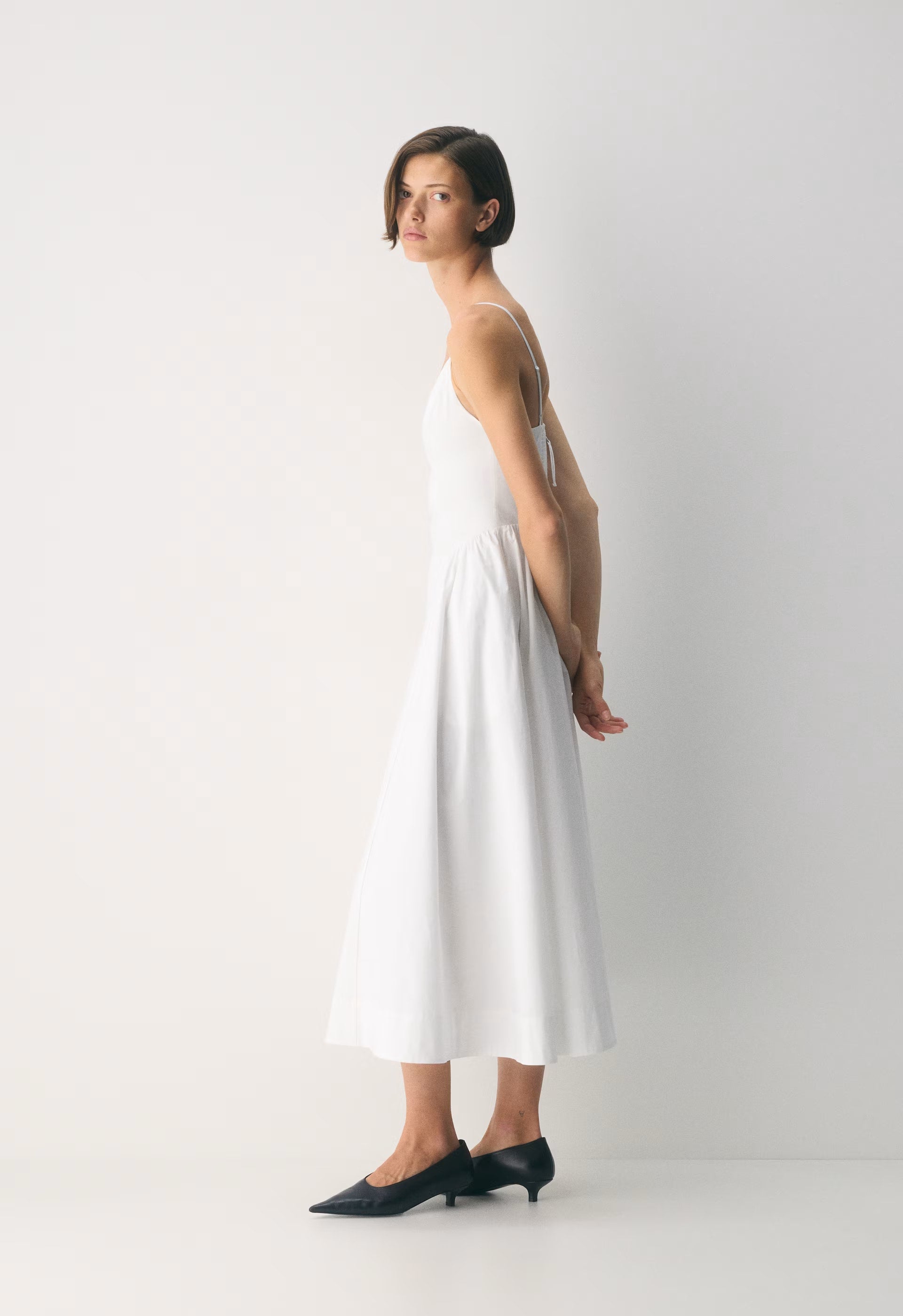 Technique Poplin Cami Dress - BRIGHT WHITE