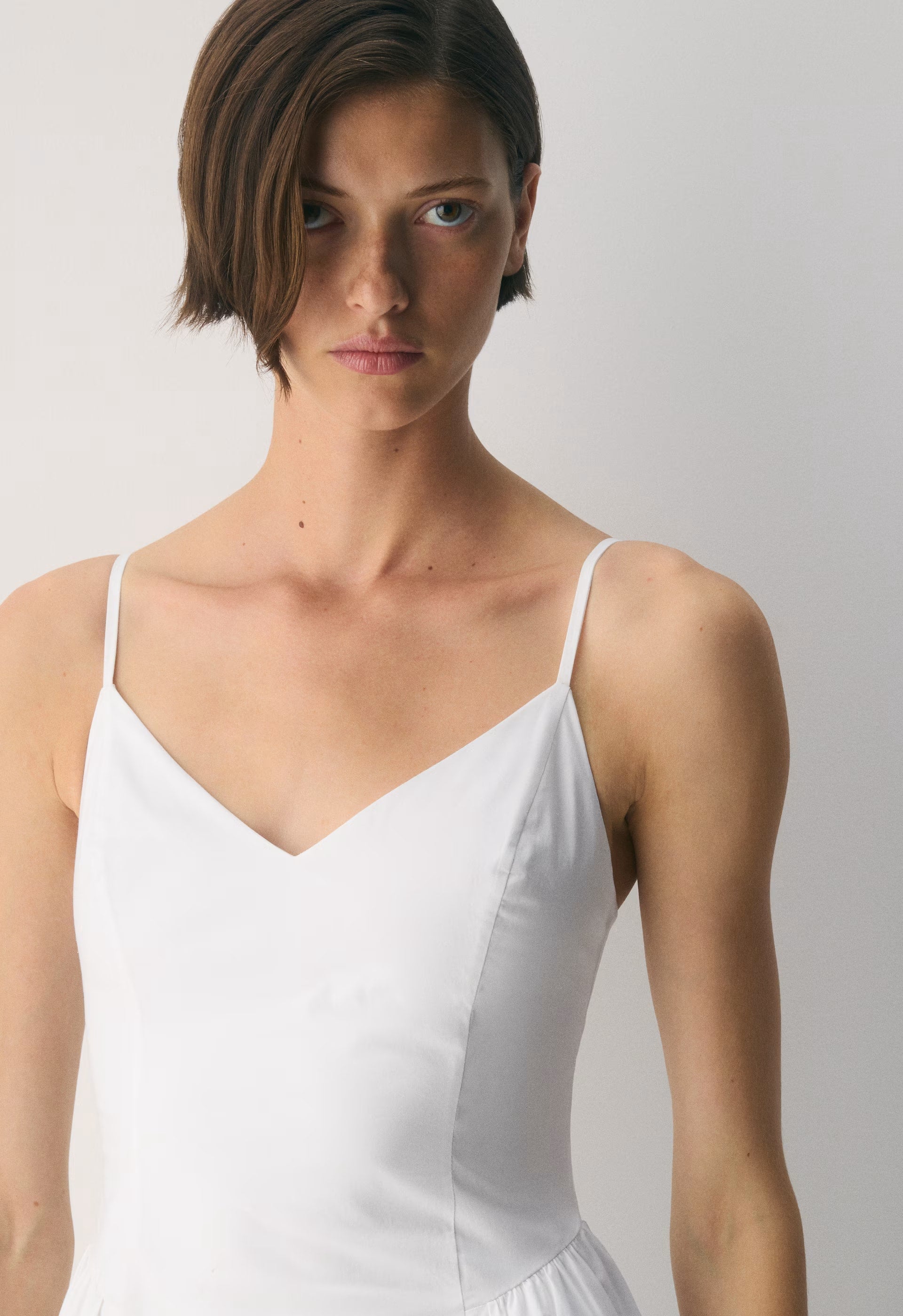 Technique Poplin Cami Dress - BRIGHT WHITE