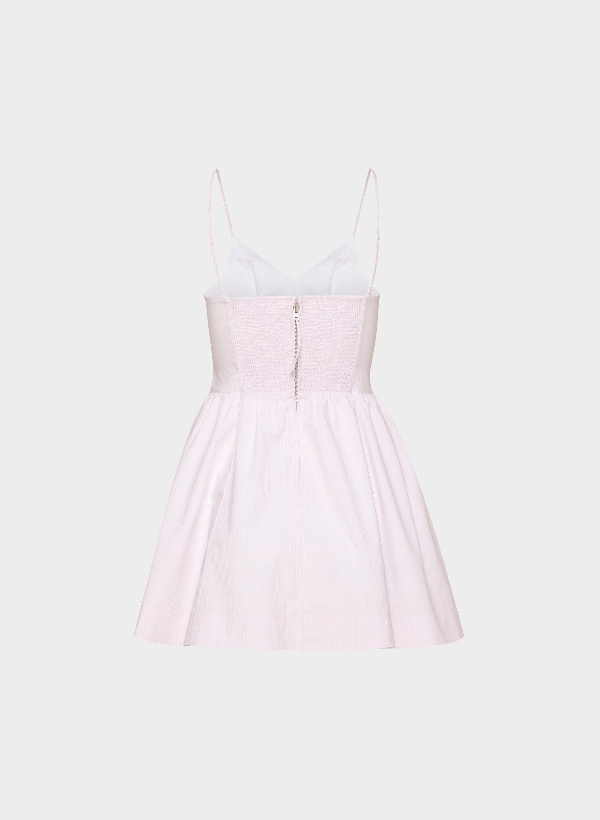 Technique Poplin Mini Cami Dress - INGRD STRP VL PK/B WH