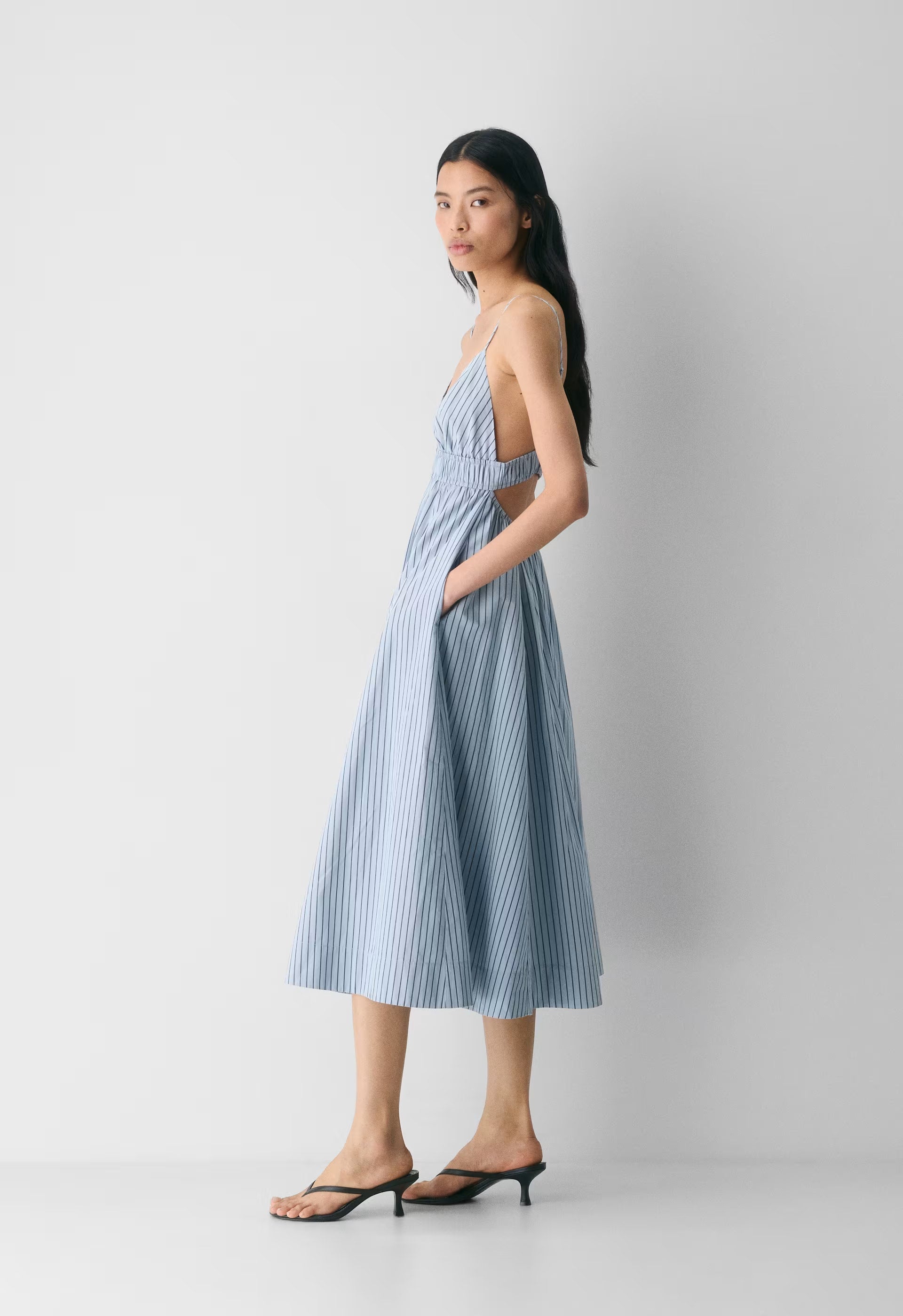 Encourage Poplin Cami Dress - MTCHLL STRP DW BL/H NV