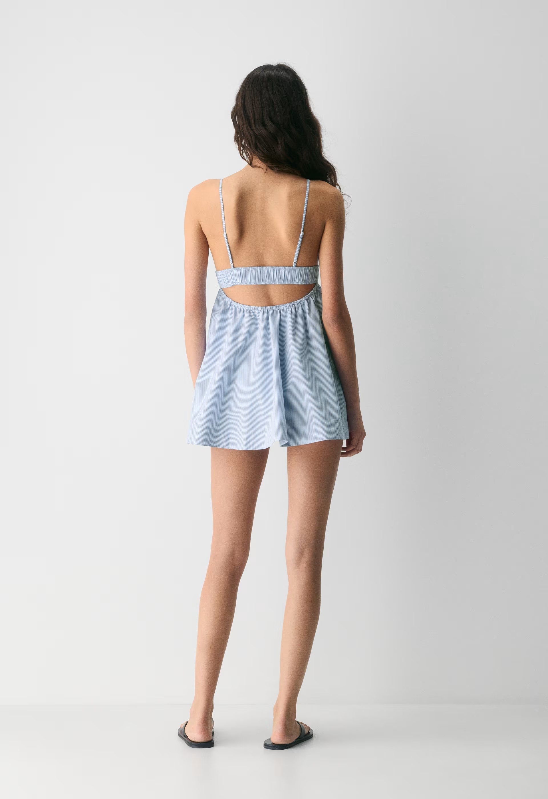 Encourage Poplin Mini Cami Dress - LEIGHTON PWNKL BL/WT