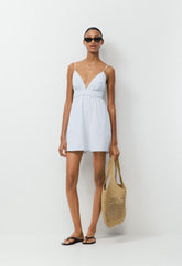 Encourage Poplin Mini Cami Dress - CRSTIE STRP DEW BL/WHT