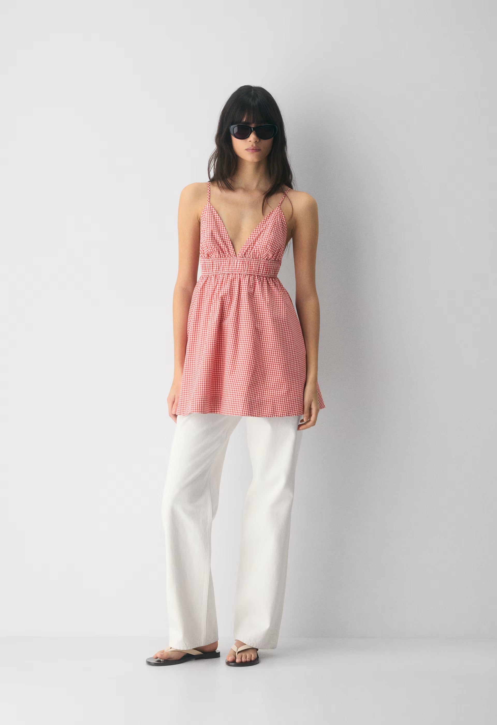 Encourage Poplin Mini Cami Dress - SRPN CK LT BRH/SGLD RD