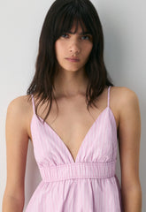 Encourage Poplin Mini Cami Dress - MTCHLL STRP ST P PL/WT