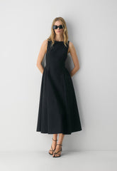 Tina Poplin Dress - HARBOUR NAVY