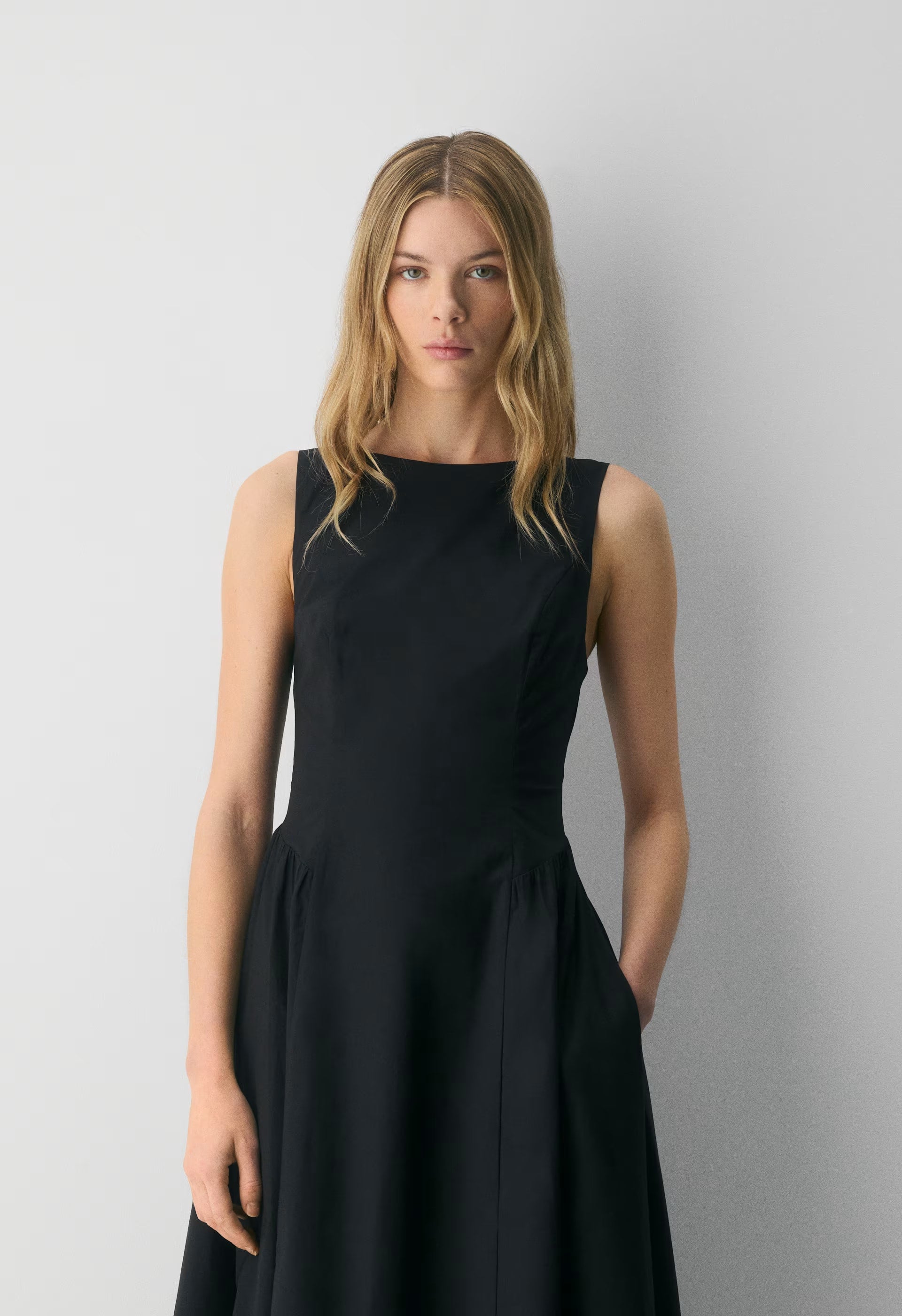 Tina Poplin Dress - HARBOUR NAVY