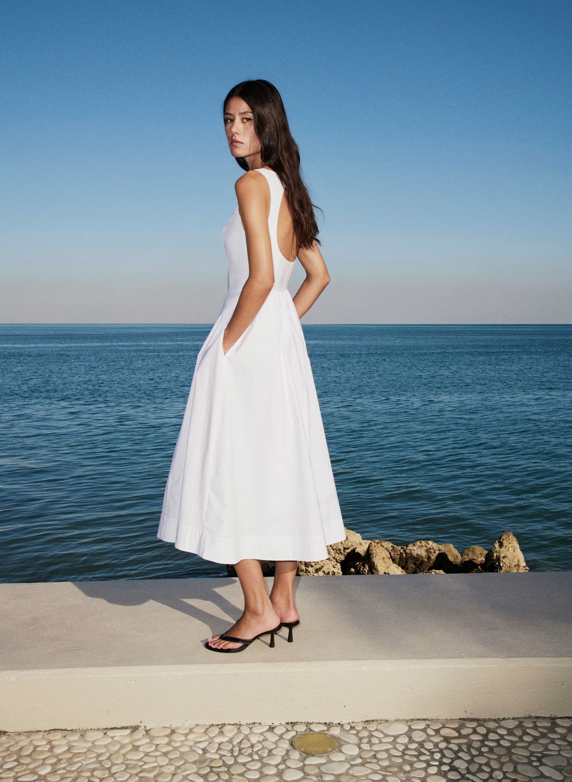 Tina Poplin Dress - BRIGHT WHITE