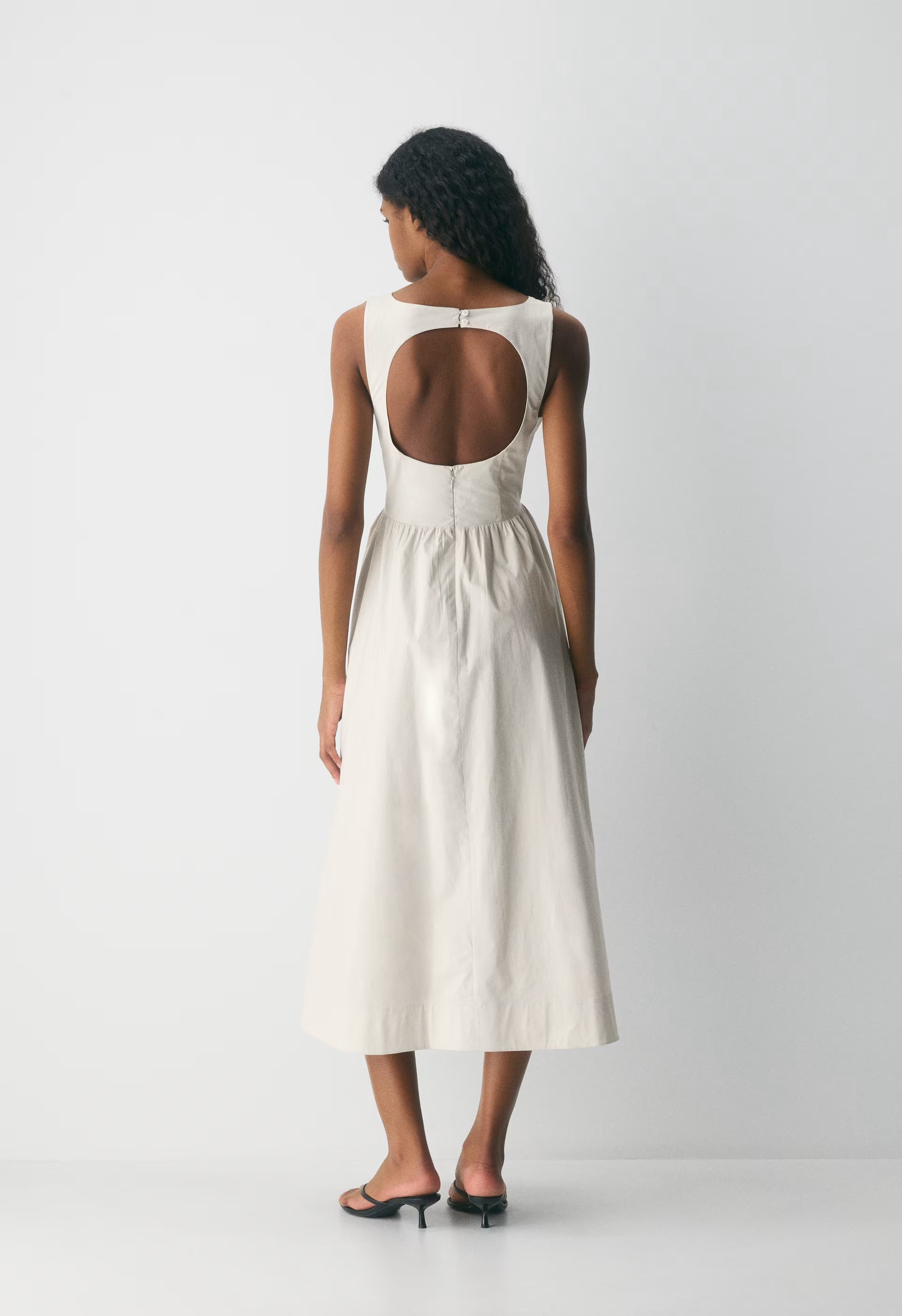 Tina Poplin Dress - METROPOLIS BEIGE