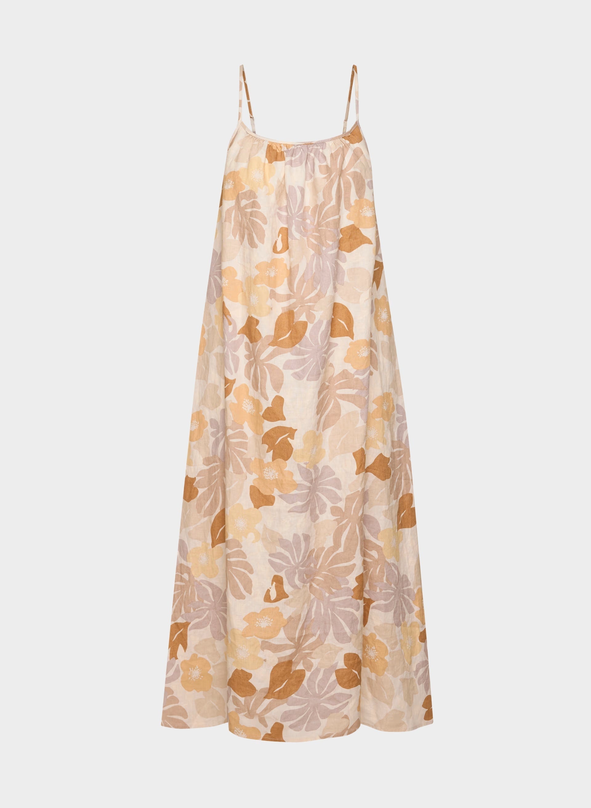 Wellbeing Linen Dress - BARE ROSE/ YELLOW