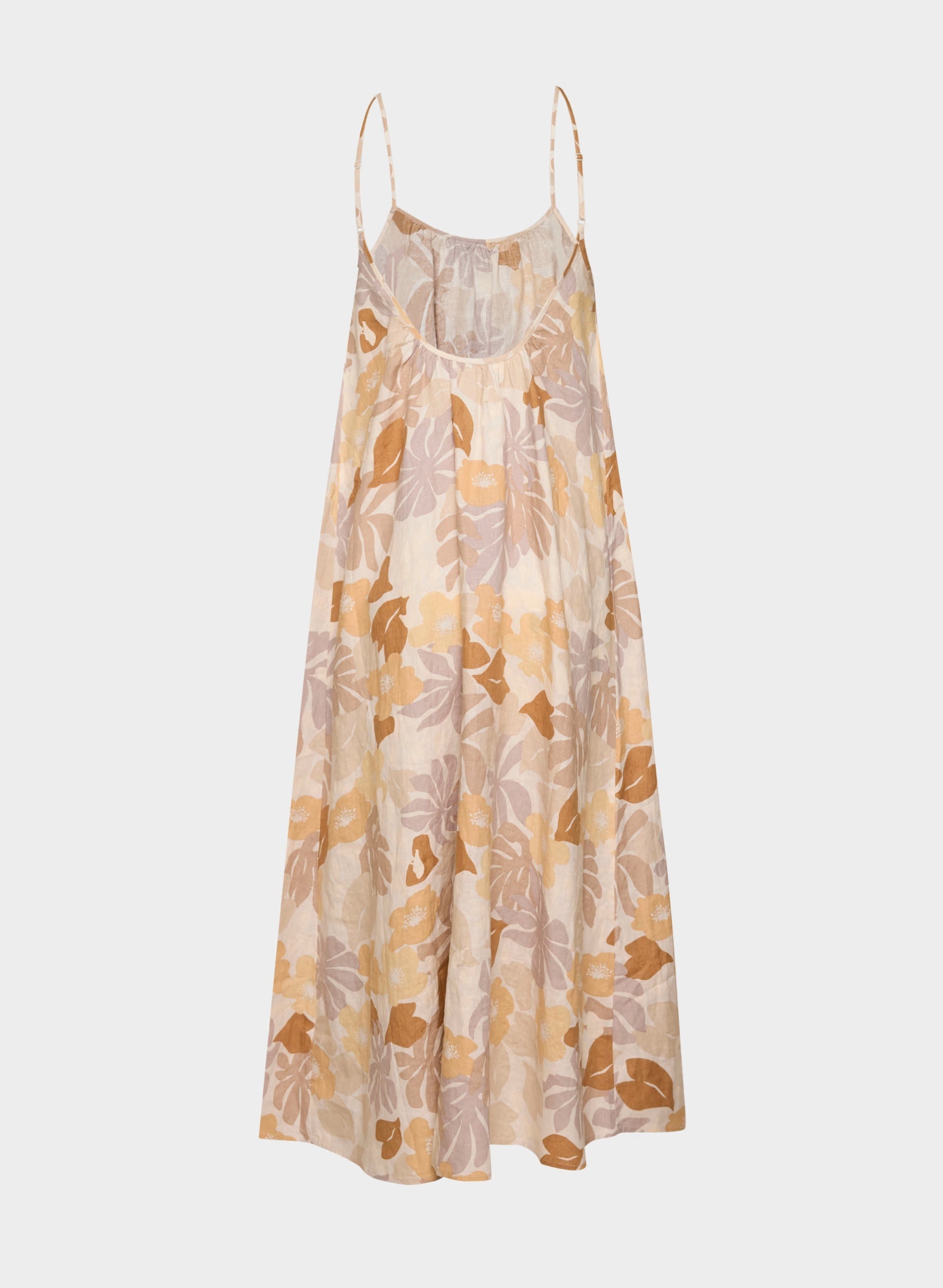 Wellbeing Linen Dress - BARE ROSE/ YELLOW