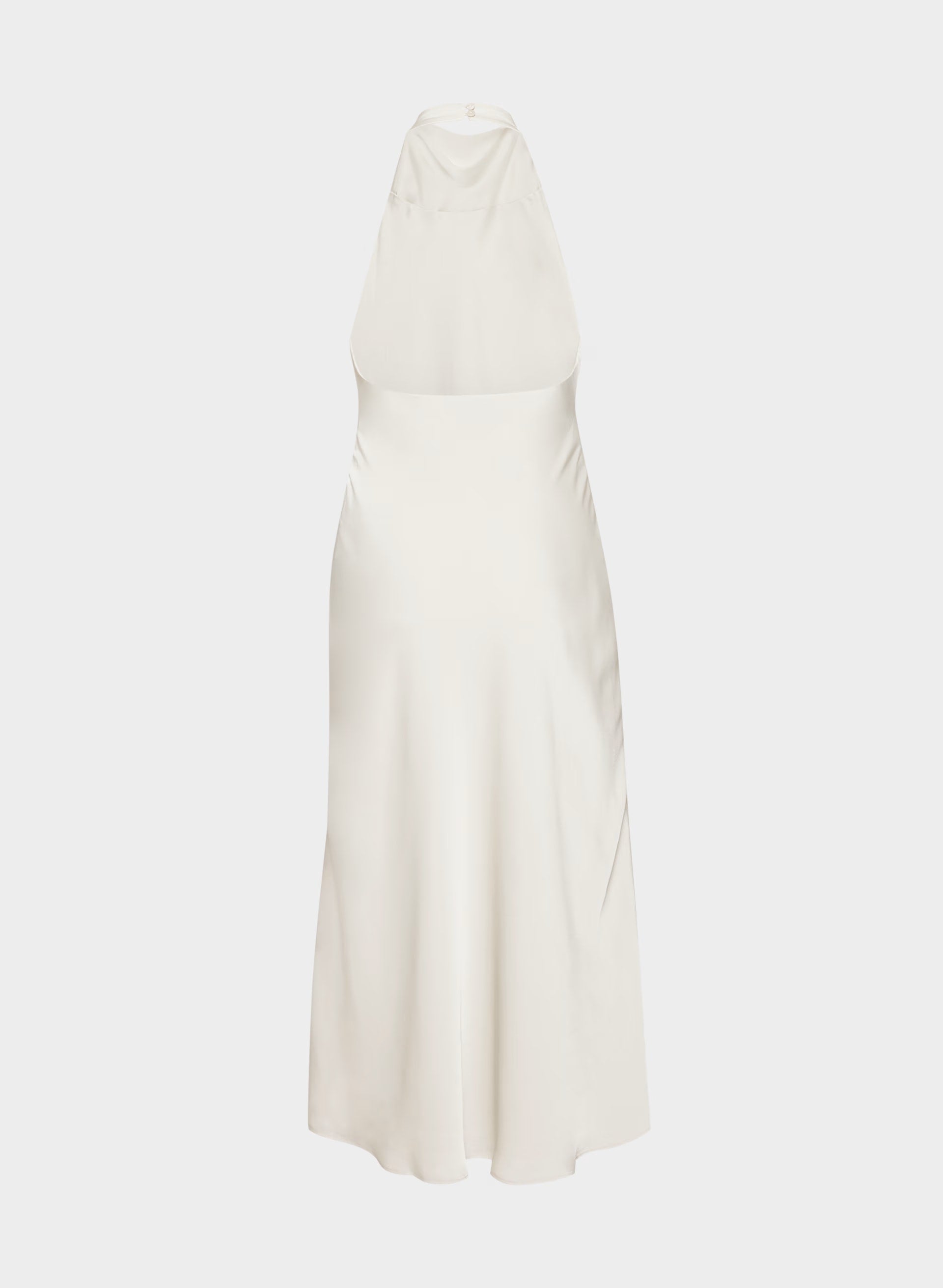 Audience Satin Maxi Halter Dress - MATTE PEARL
