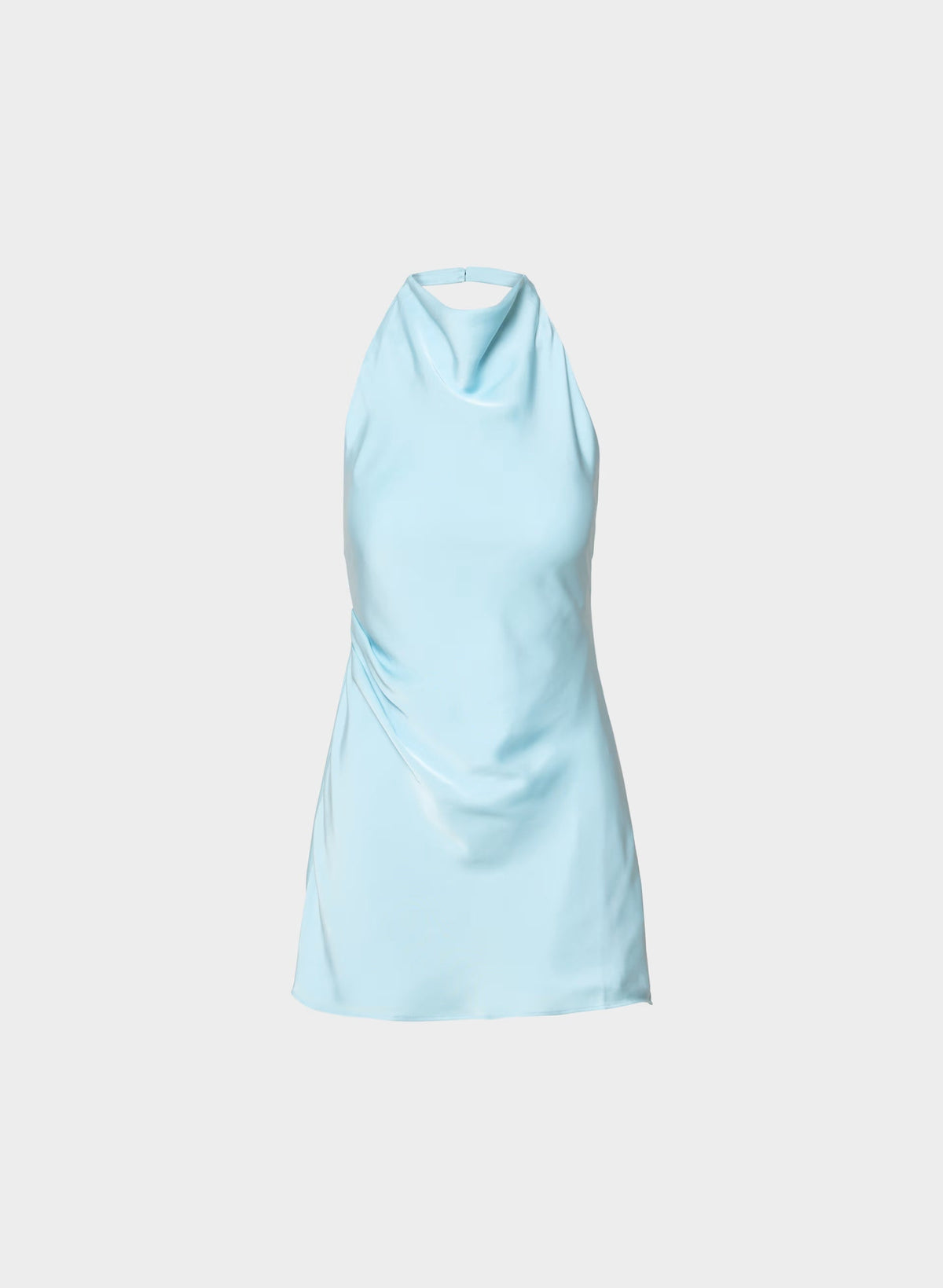 Audience Satin Mini Halter Dress - PANORAMA BLUE
