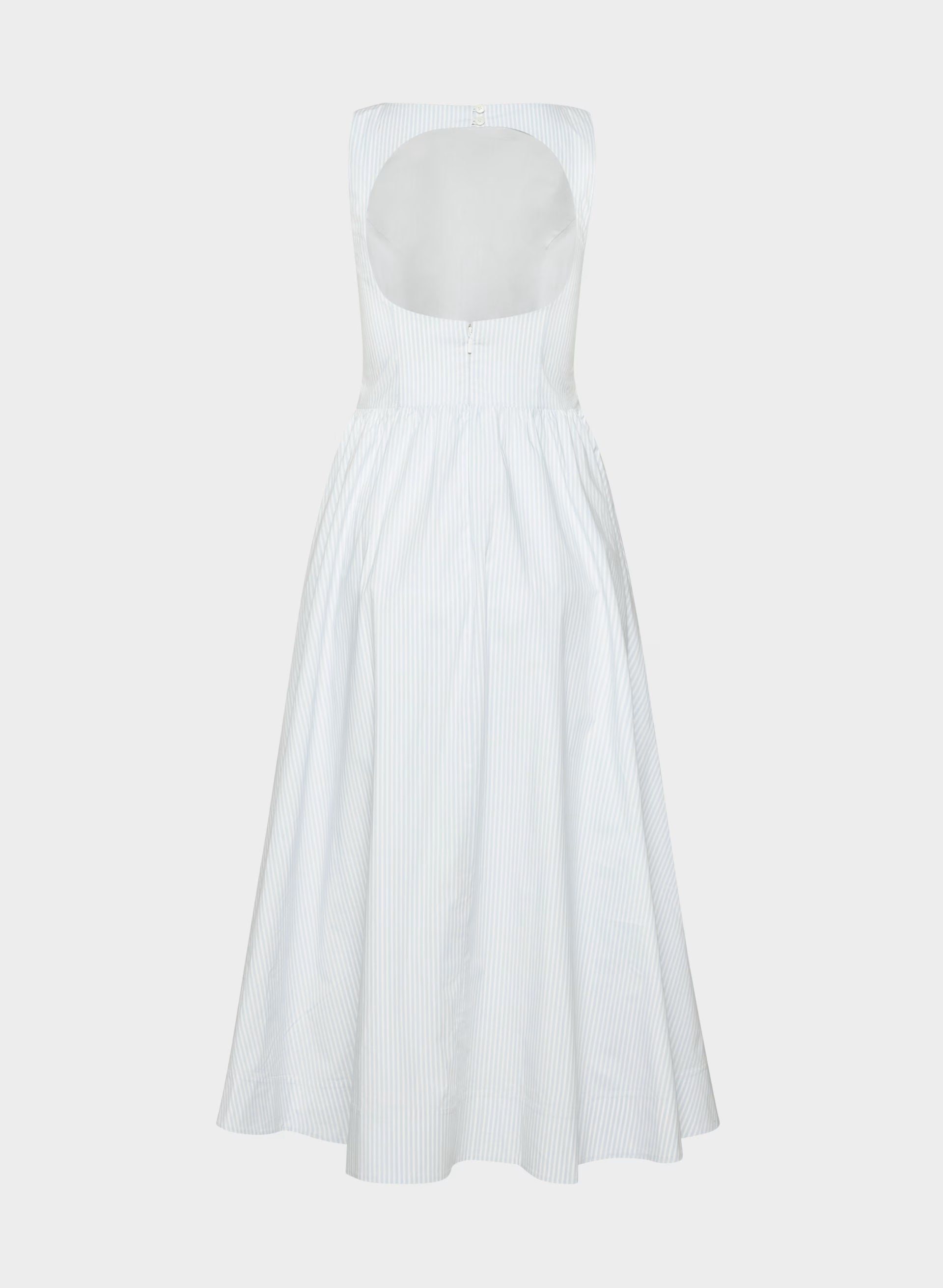 Tina Poplin Dress - CRMN STRP DEW BL/WHT