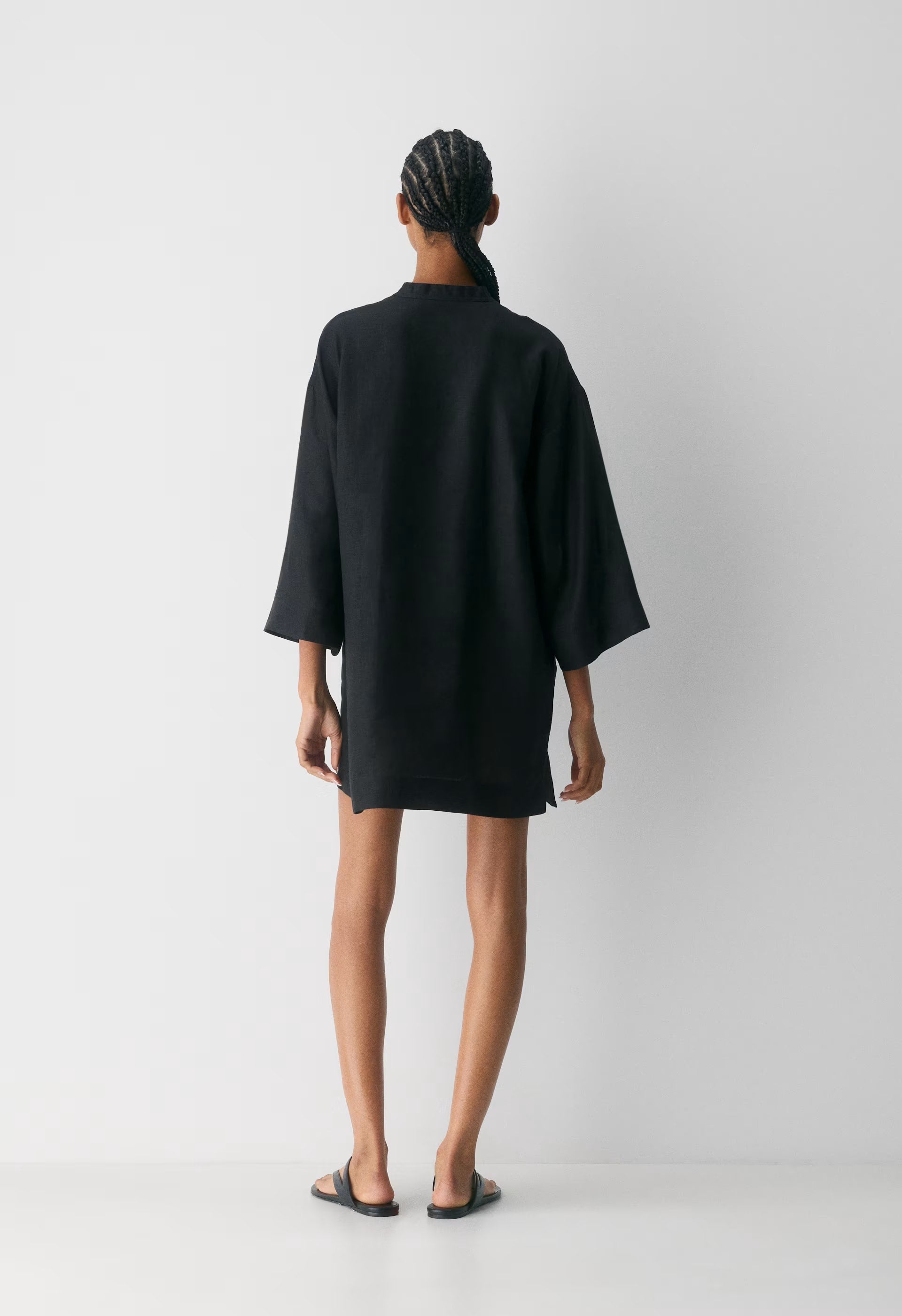 Amphora Linen Dress - BLACK