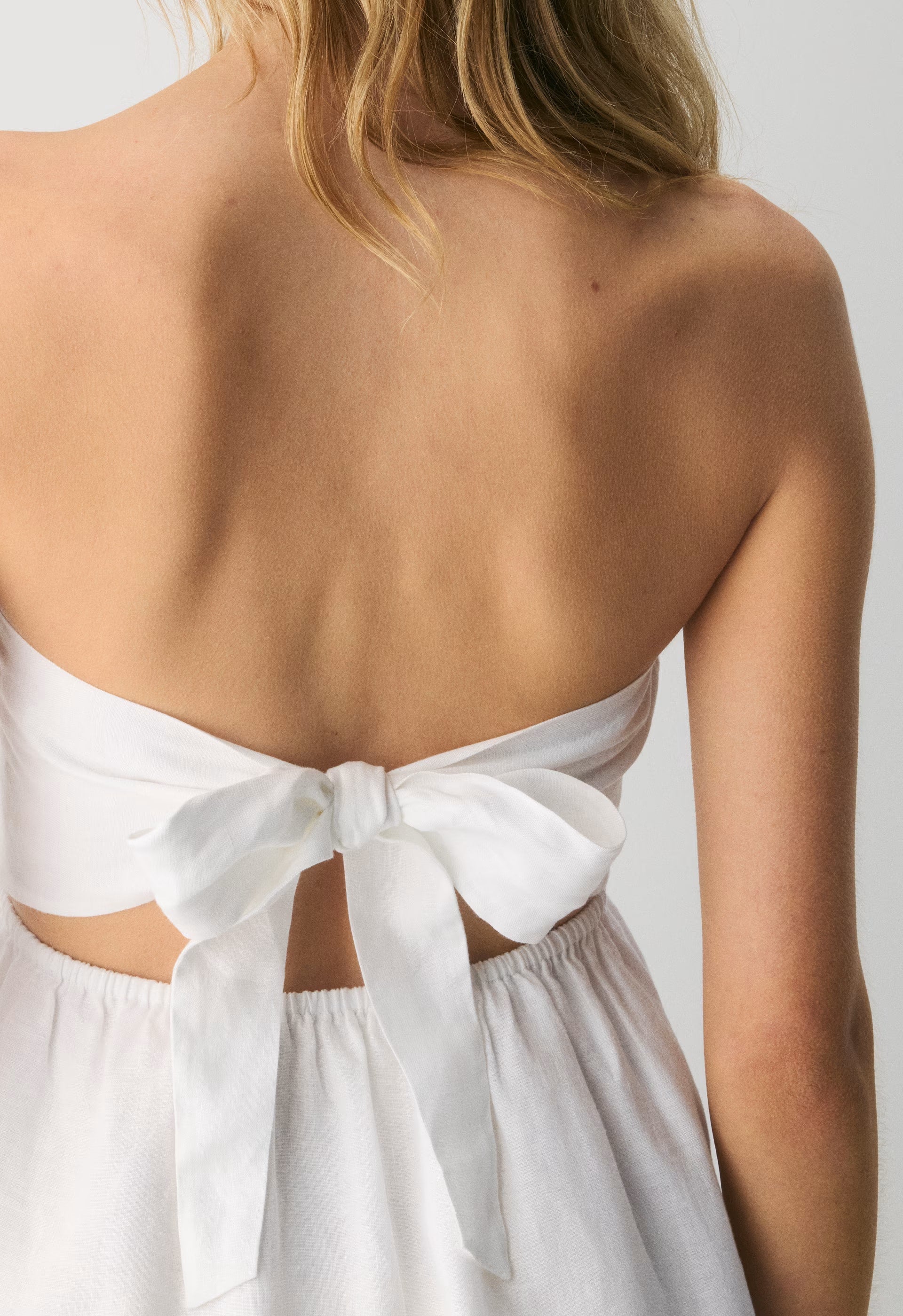 Manuella Linen Dress - WHITE