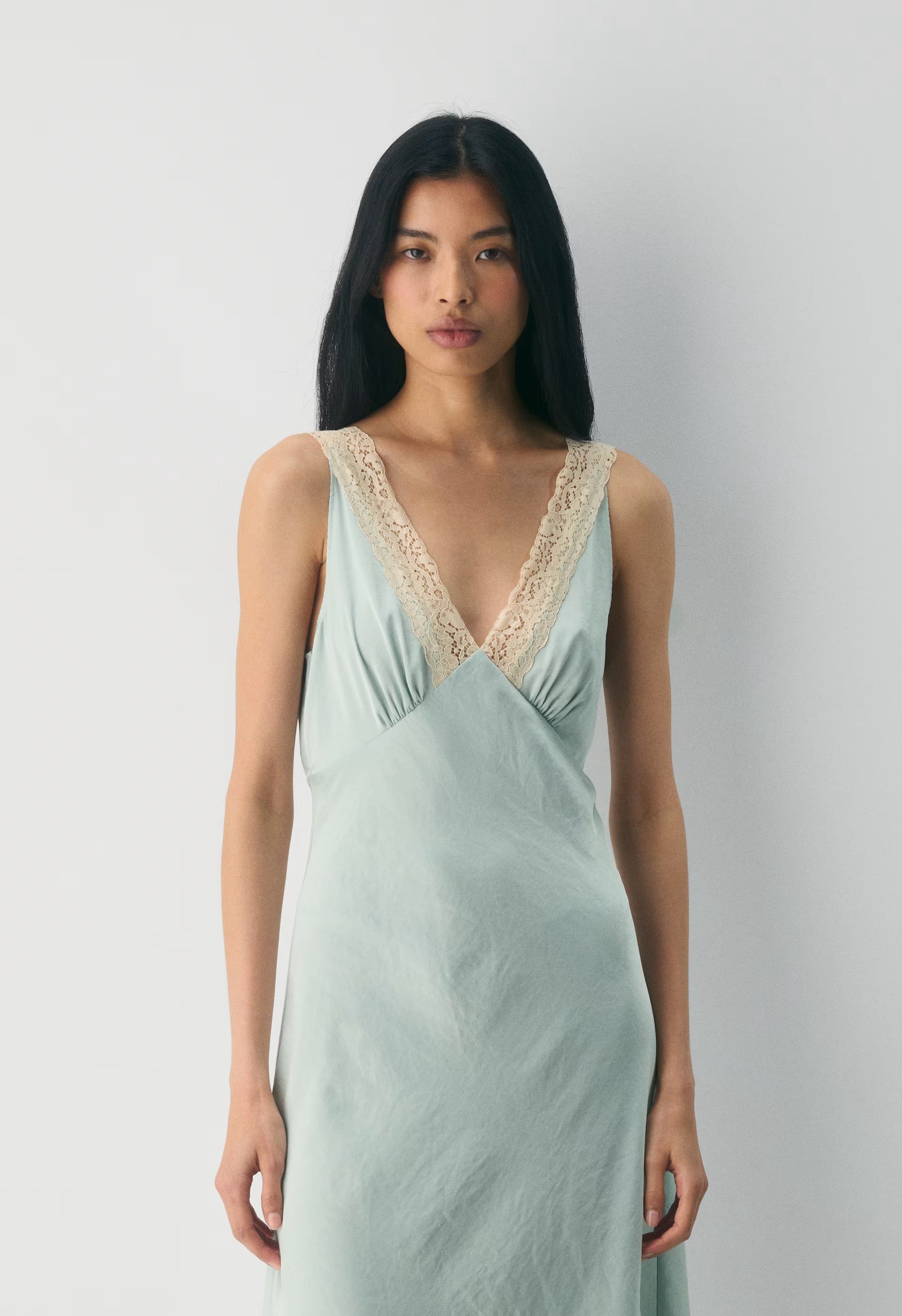Daisychain Satin Dress - AGV GRN/SPRKNG CHMPGN
