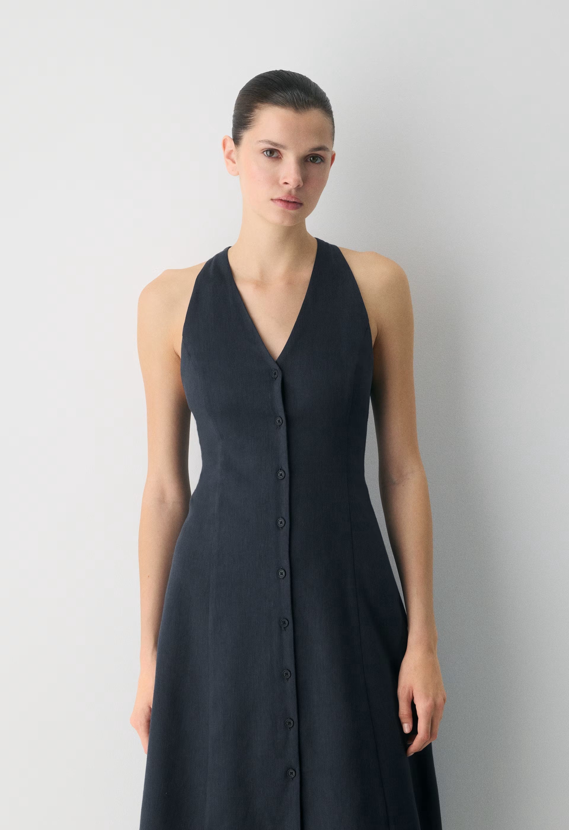 Ventura Linen Halter Dress - ADMIRAL