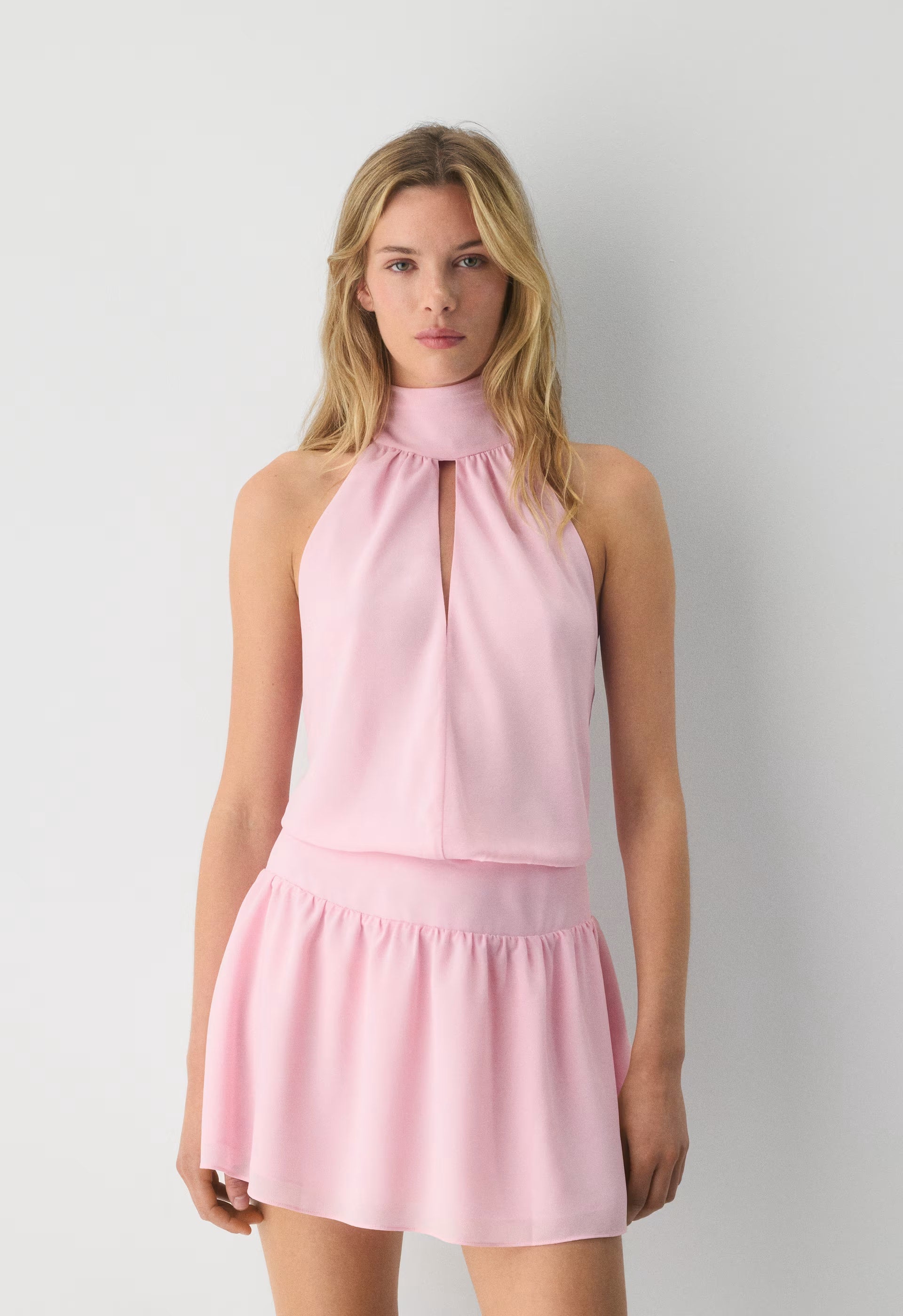 Caicos Halter Dress - MILKSHAKE PINK