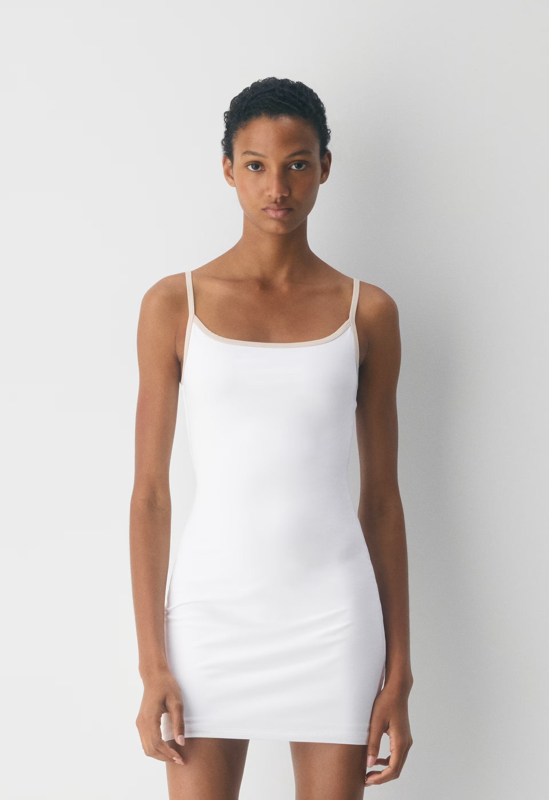 Original Contour Swoop Cami Dress - BRGHT WHT/ MTRPLS TP