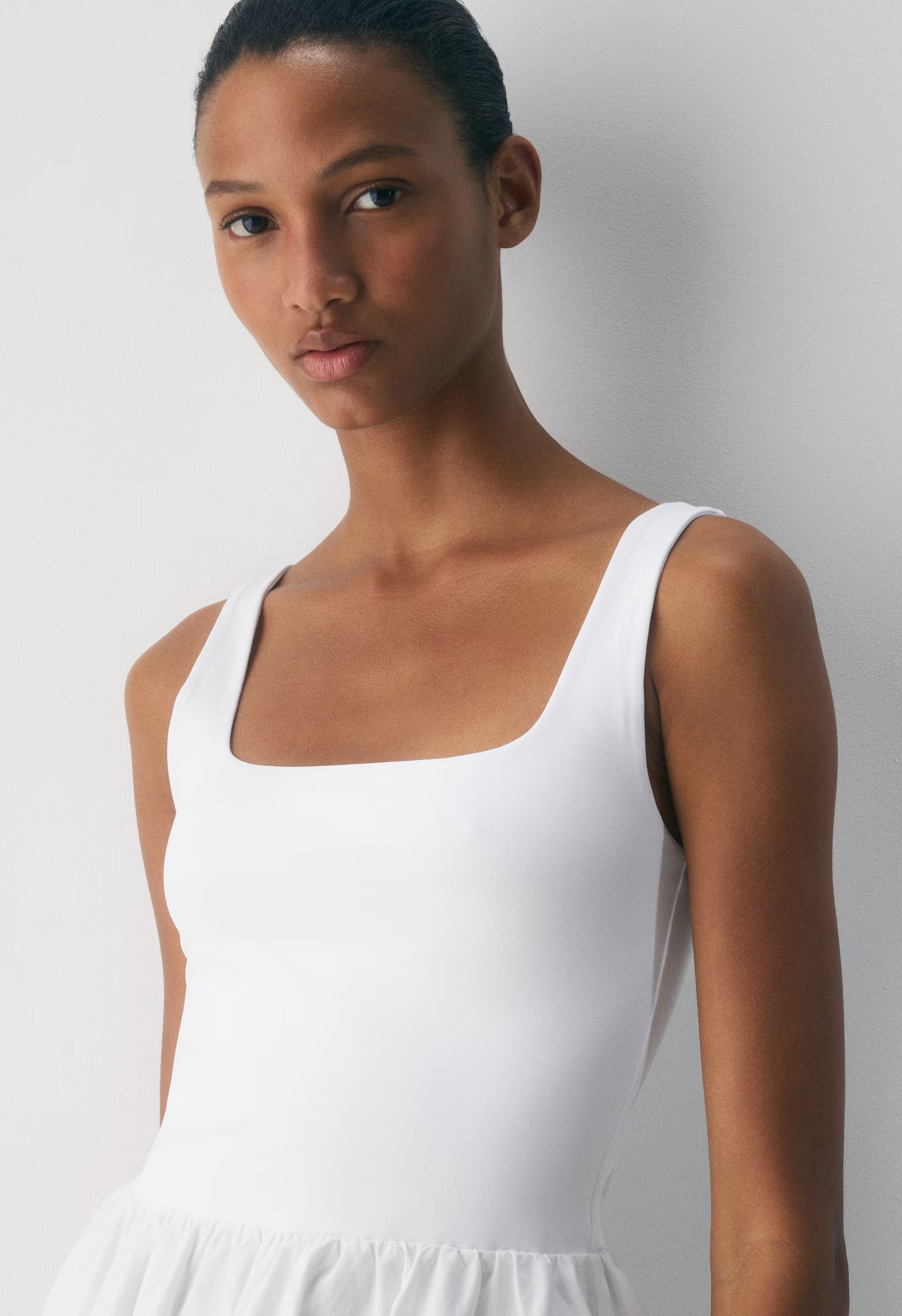 Revive Poplin Mini Dress - BRIGHT WHITE