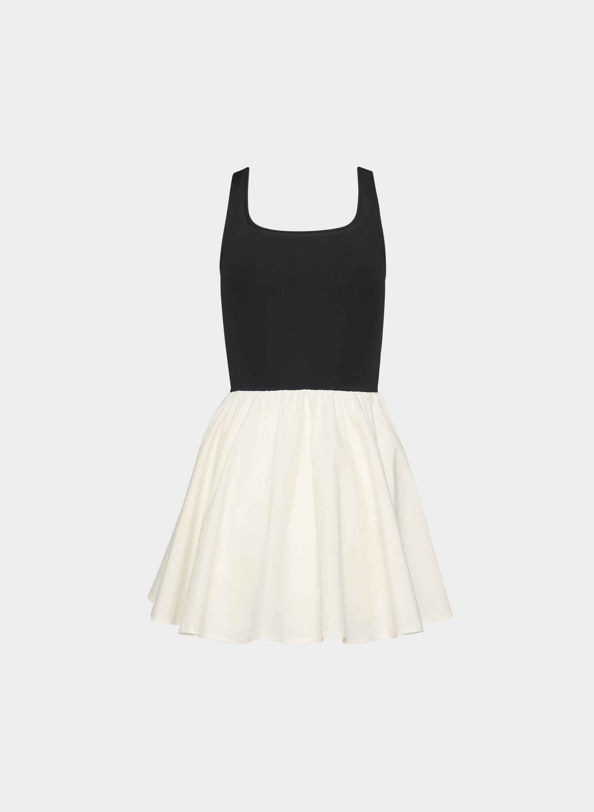 Revive Poplin Mini Dress - LIGHT BIRCH/BLACK