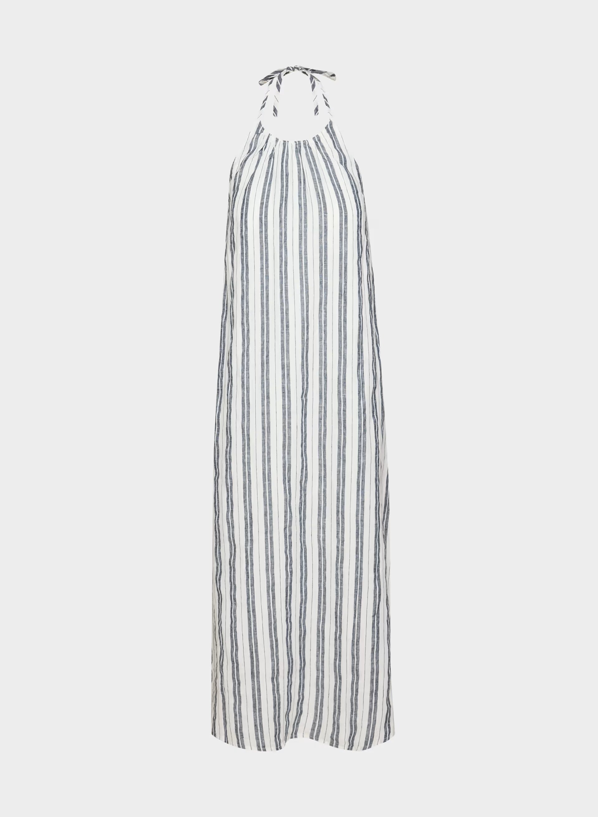 Sunpost Linen Halter Dress - LS STRP OK/ADMRL