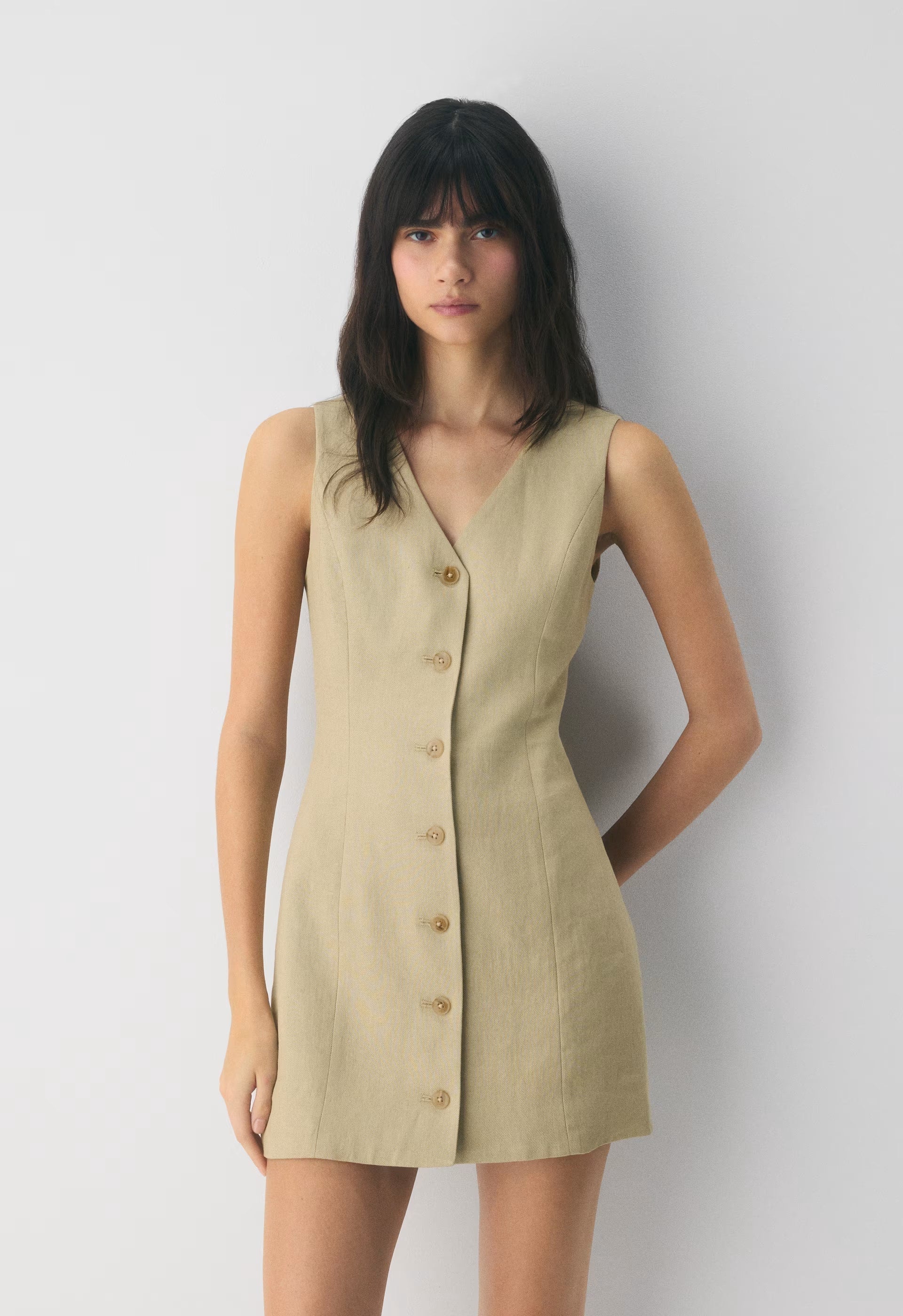 Aria Dress - PowerLinen™ - MARTINI OLIVE