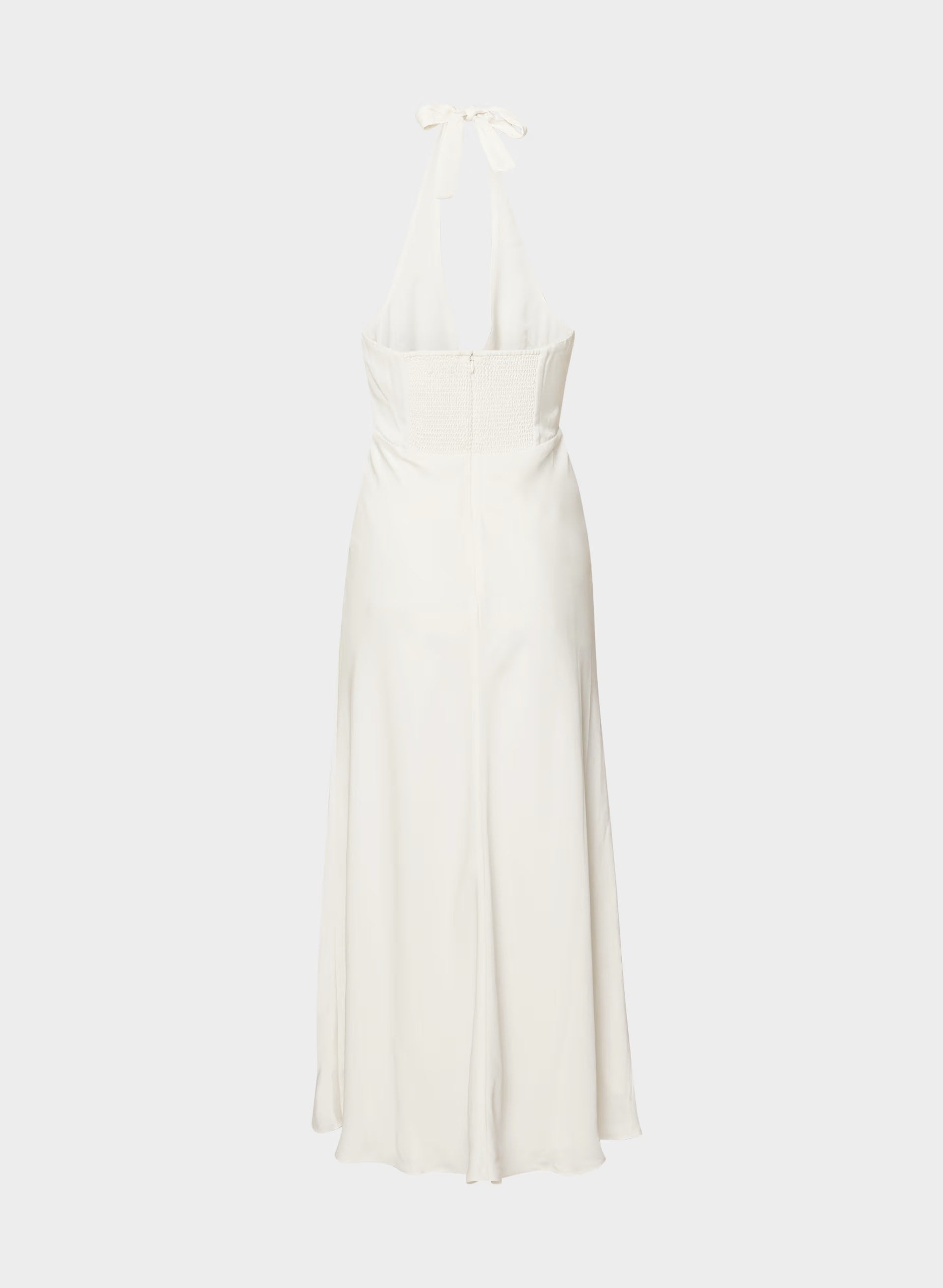 Nightscape Satin Halter Dress - LIGHT BIRCH