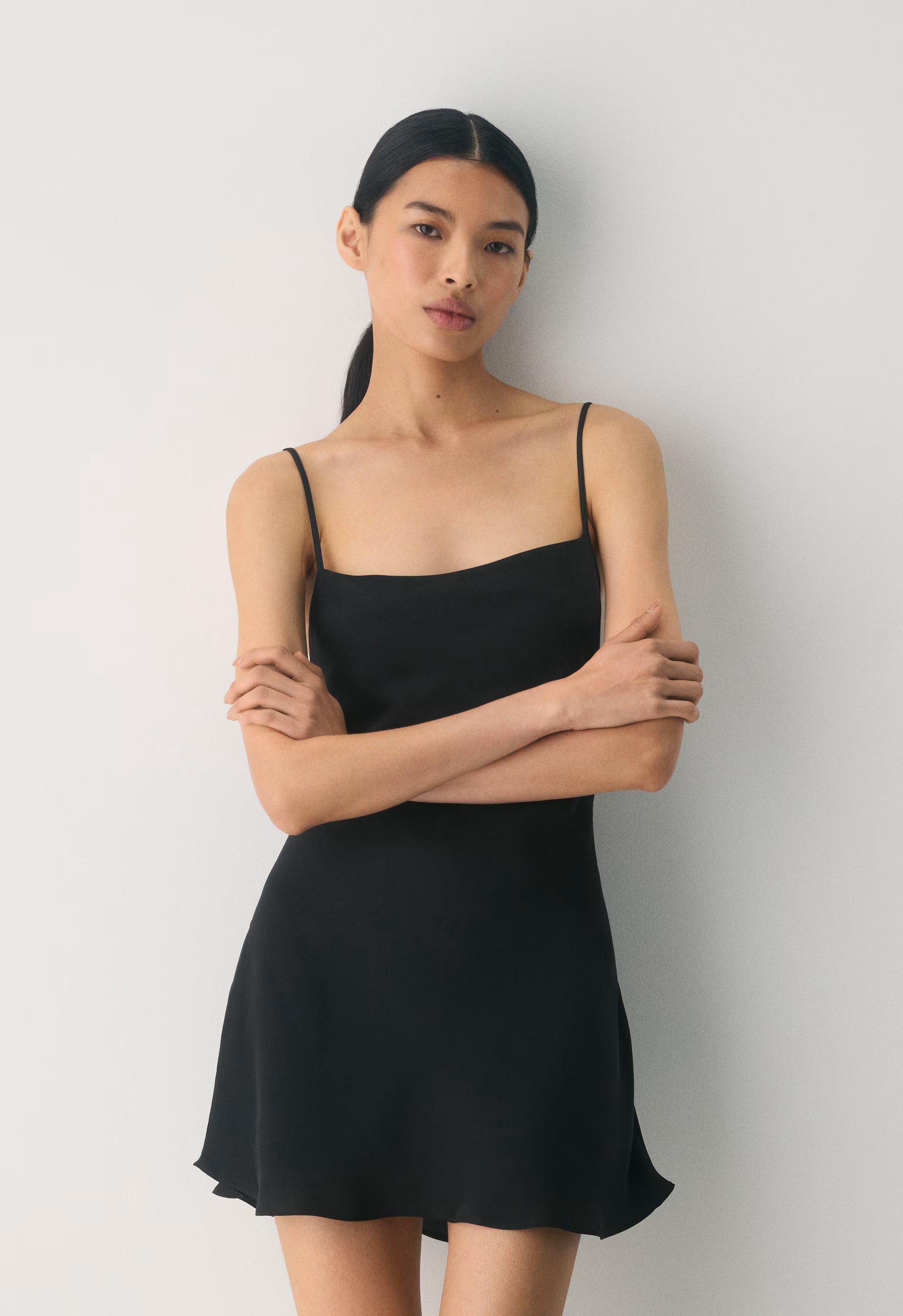 Confession Satin Dress - BLACK