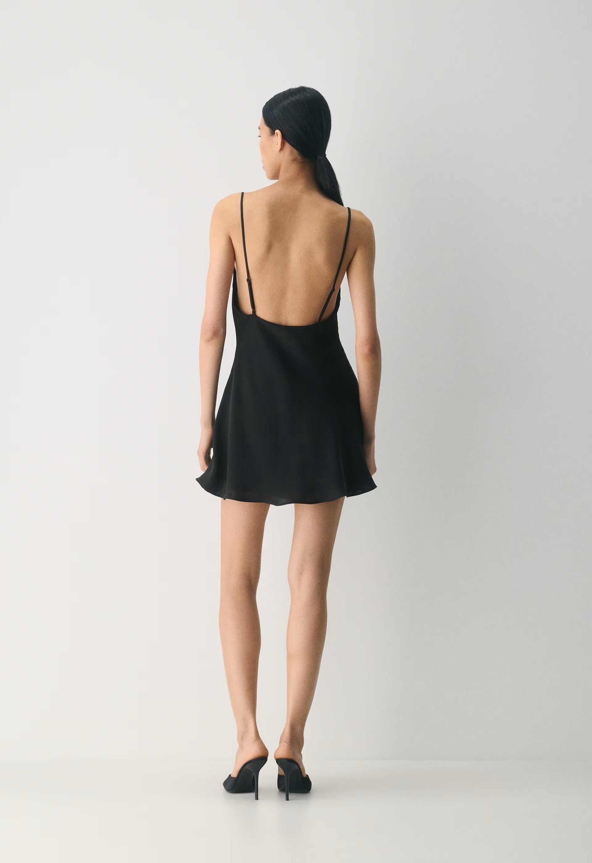 Confession Satin Dress - BLACK