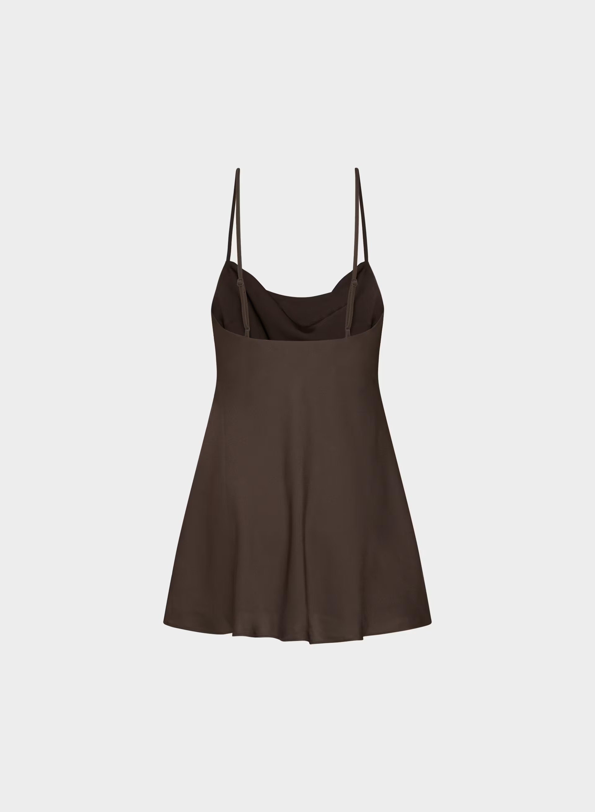 Confession Satin Dress - RICH MOCHA BROWN